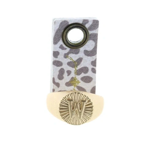 Gold Textured Circle Signet with Initial Ring