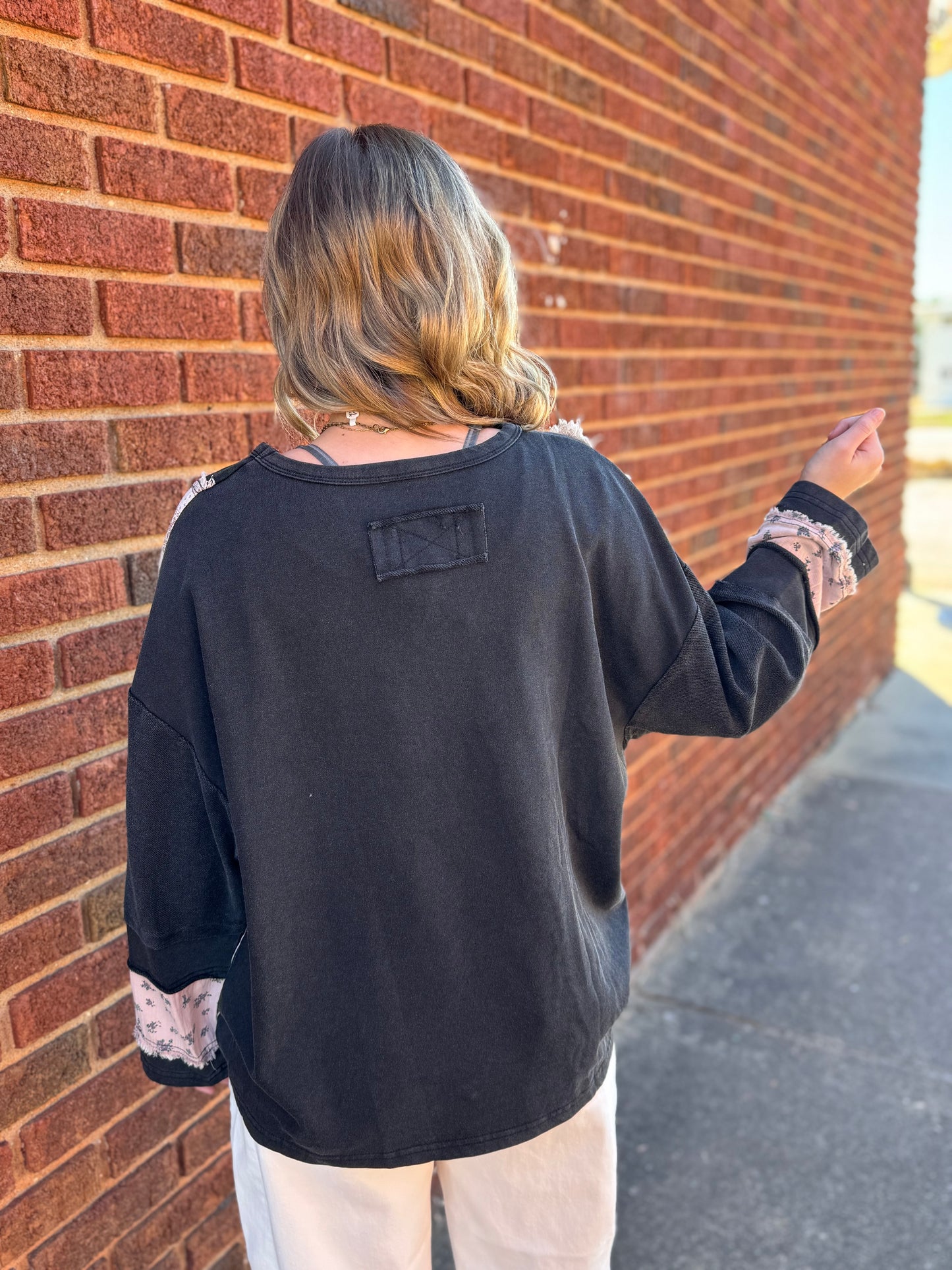 Faded Bloom Patch Pullover