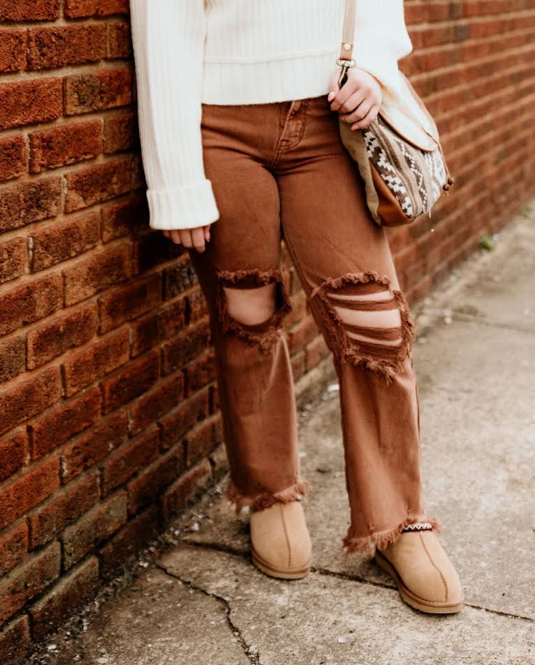 Espresso High Rise Straight Pants