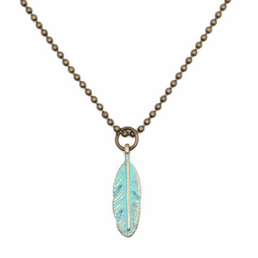 Feather Charm Mint / Necklace