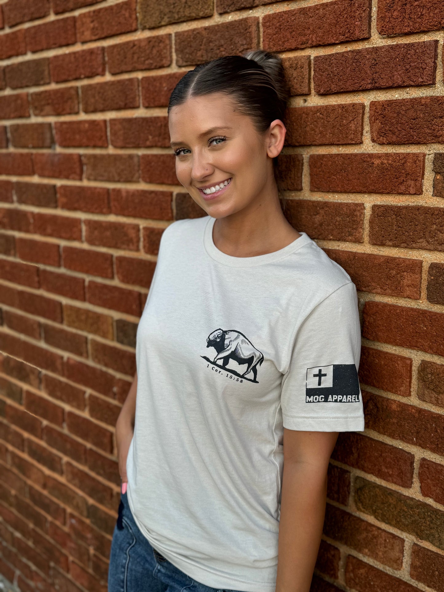 Be Strong and Steadfast Buffalo Christian Graphic Tee