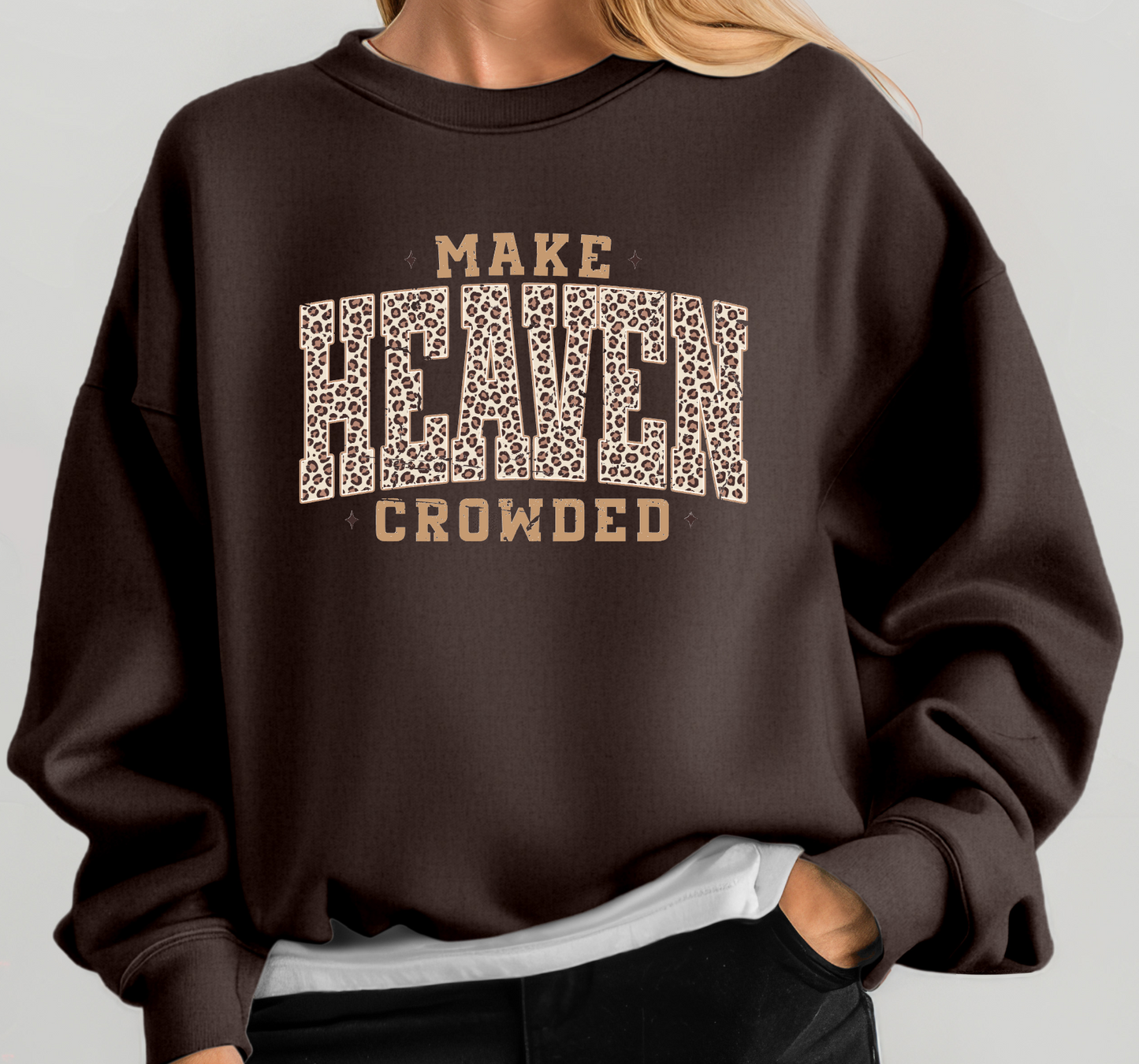 Leopard Make Heaven Crowded Sweatshirt | chocolate