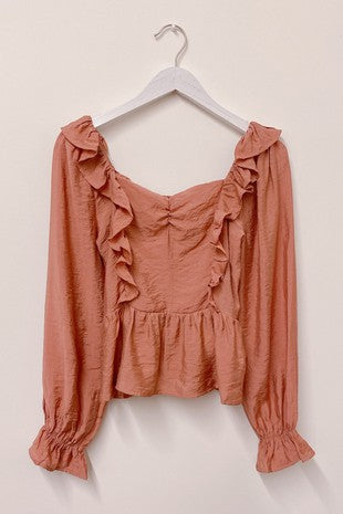 All Ruffled Up Long Sleeve Top