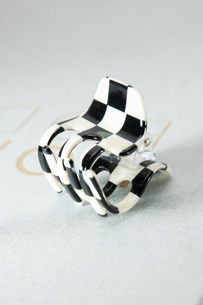 Mini Checkered Claw Clip