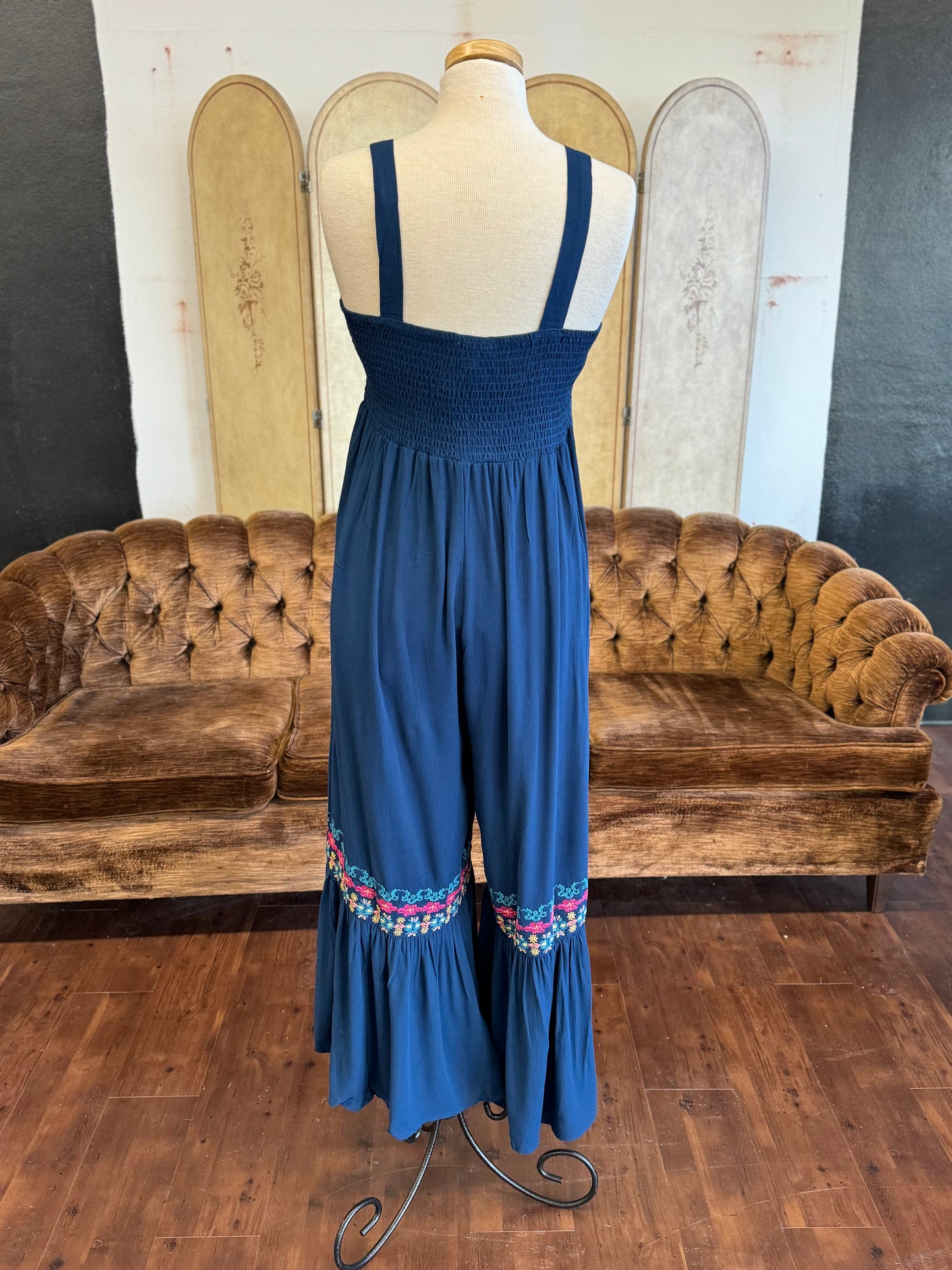 Sapphire Meadows Embroidered Jumpsuit