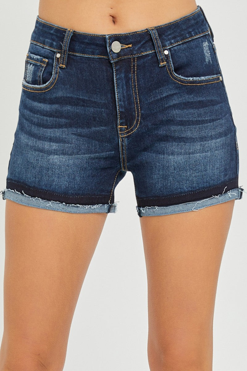 Risen Jeans Jordan Mid Rise Cuffed Shorts Large