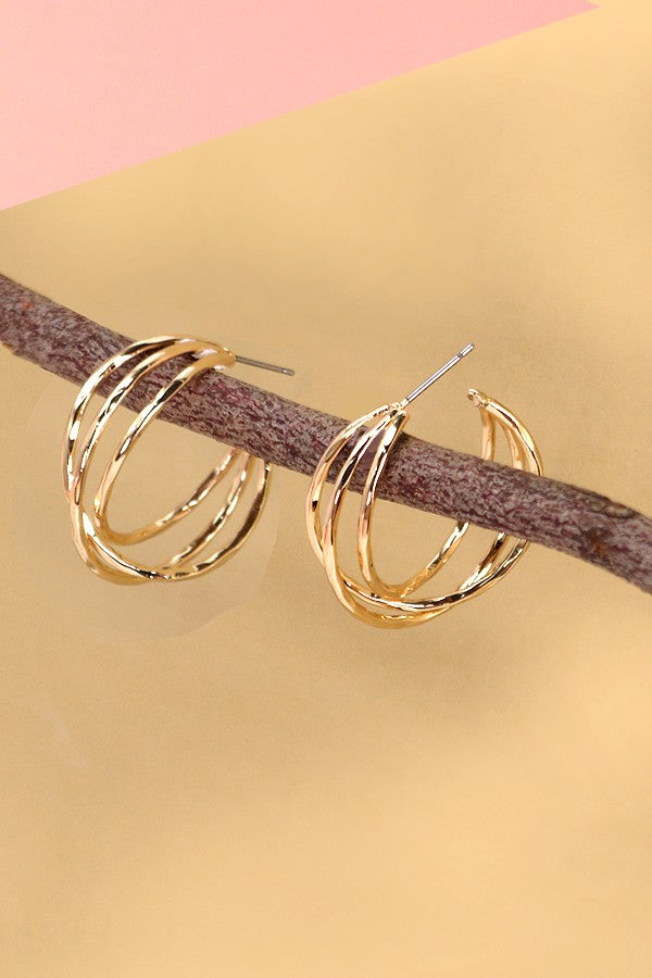Triple Intertwined Hoop Earring
