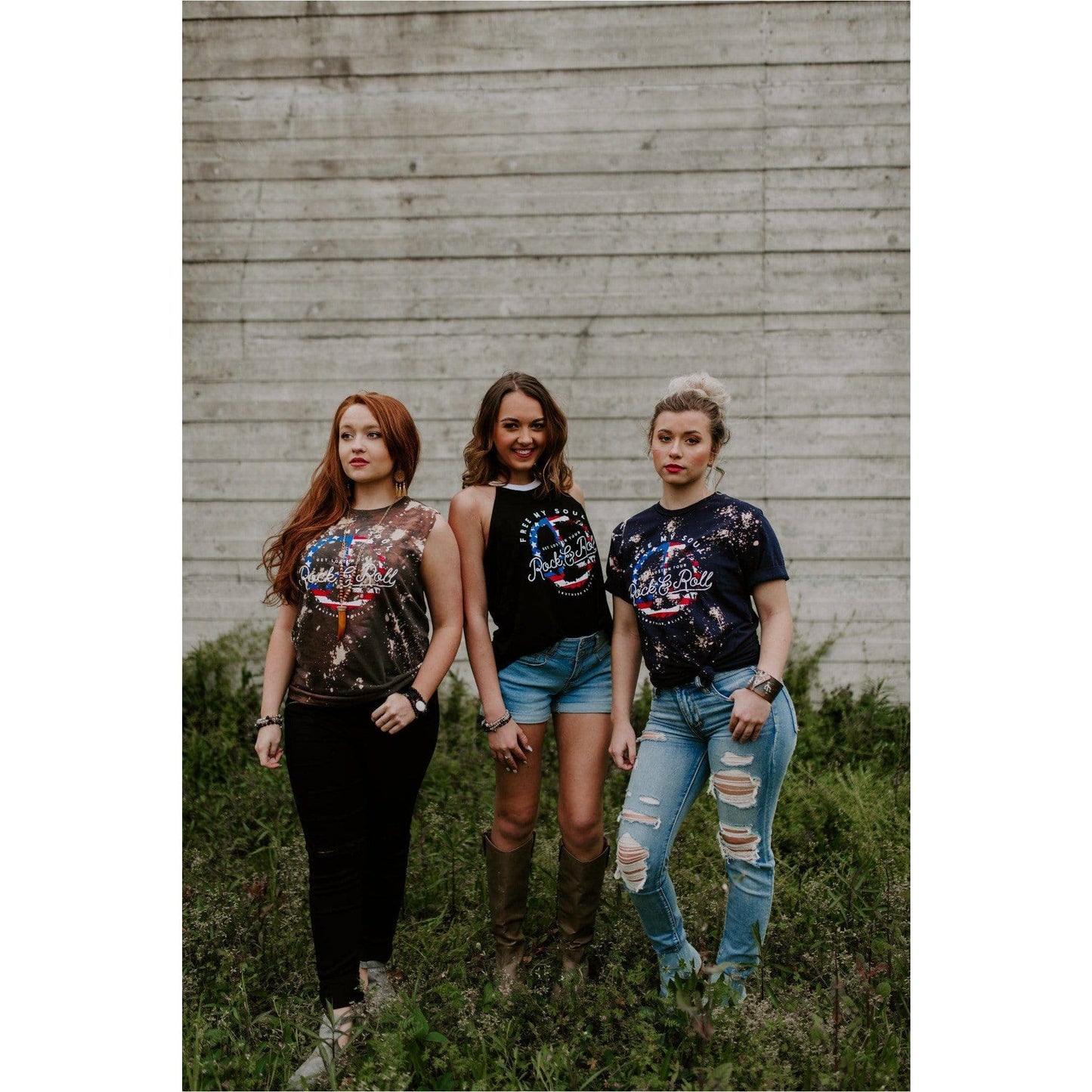 Free My Soul Bleached Tee | Navy