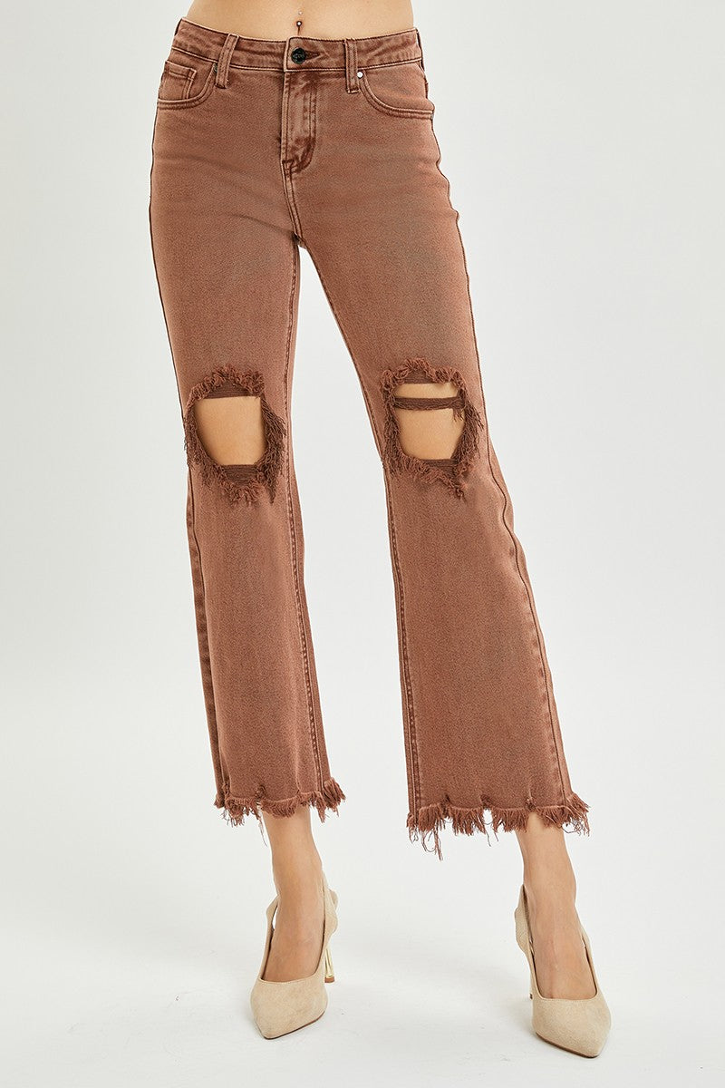 Espresso High Rise Straight Pants