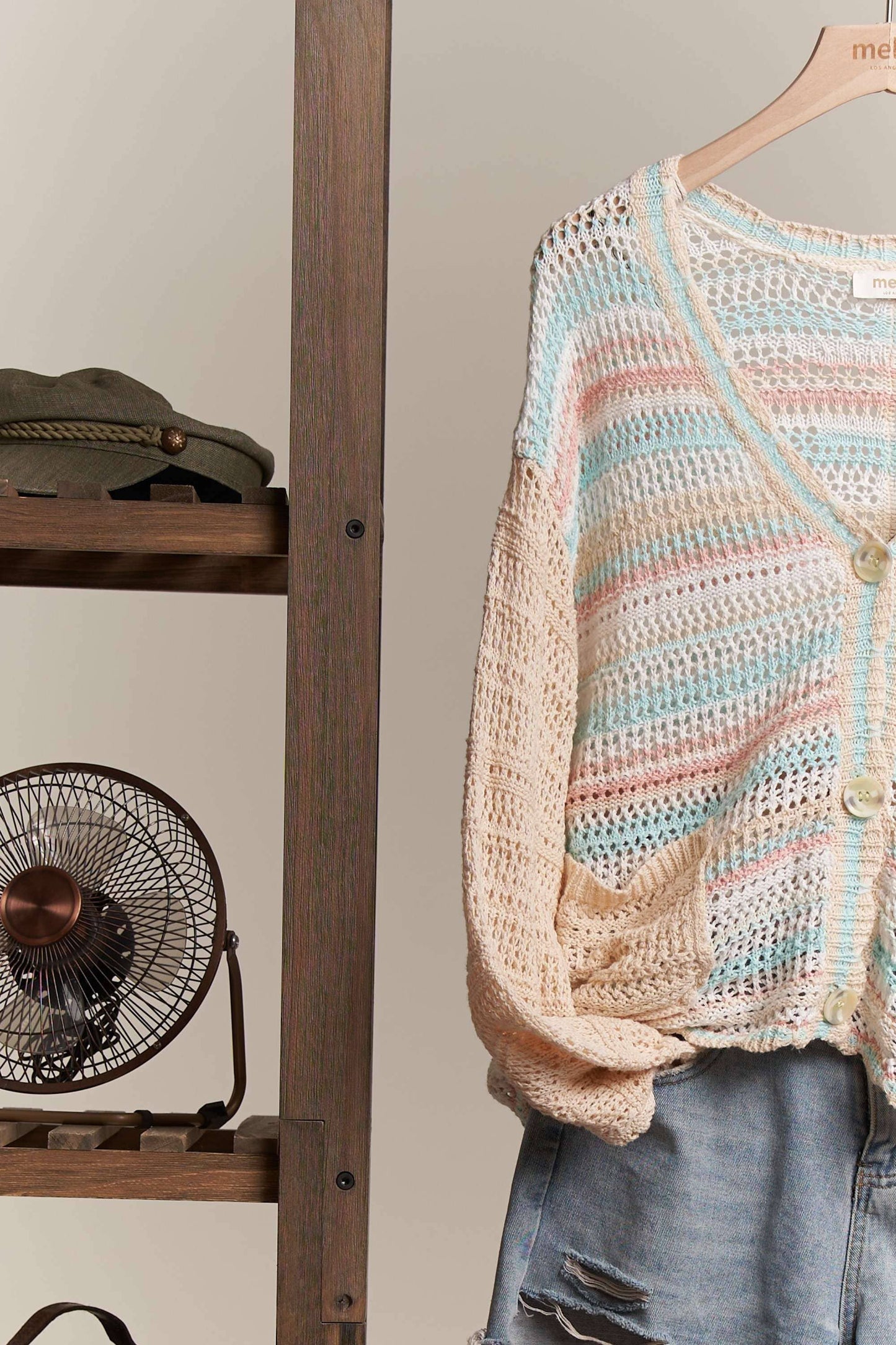 Sunny Side Stripe Crochet Cardigan