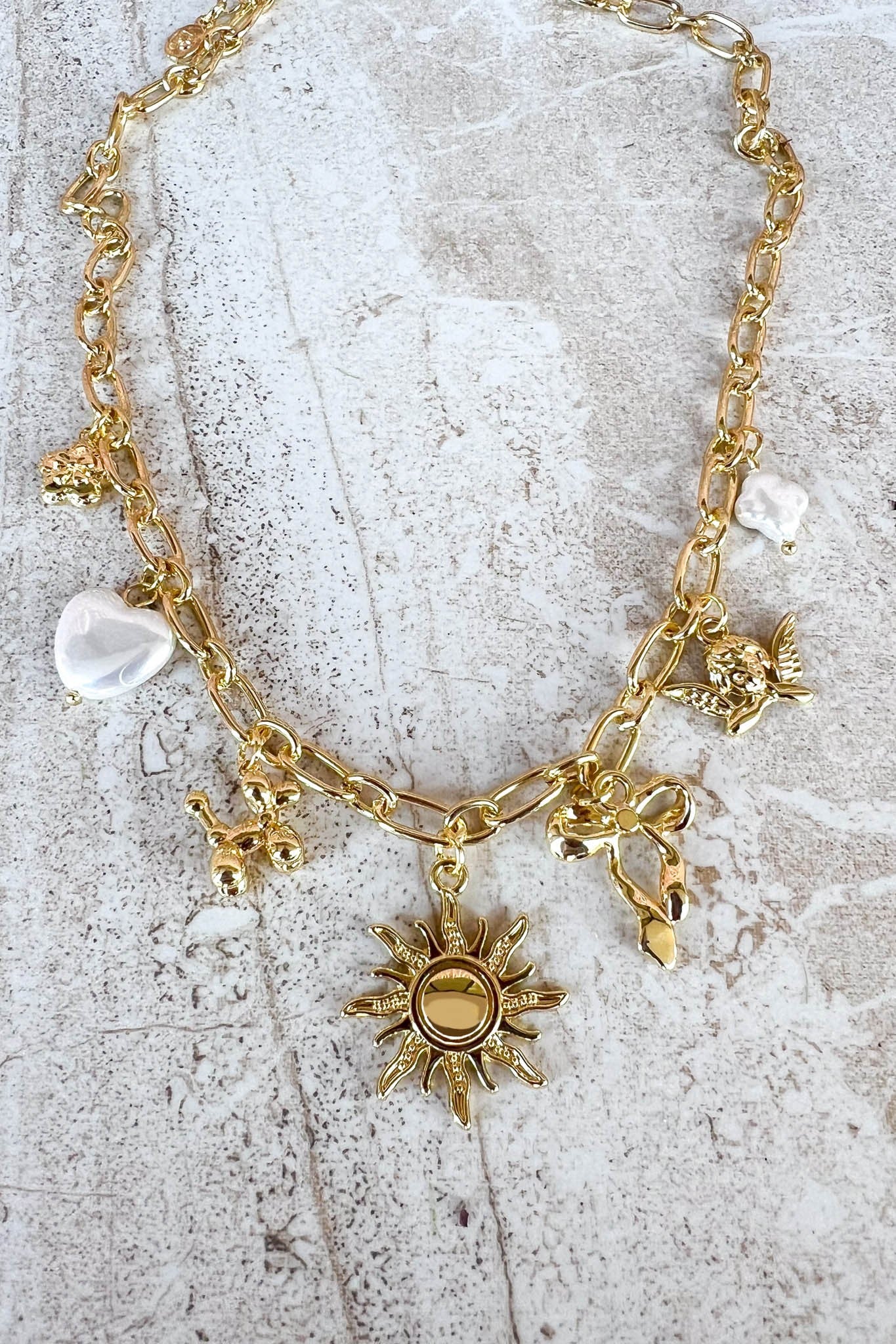Sun Charm Necklace | Gold