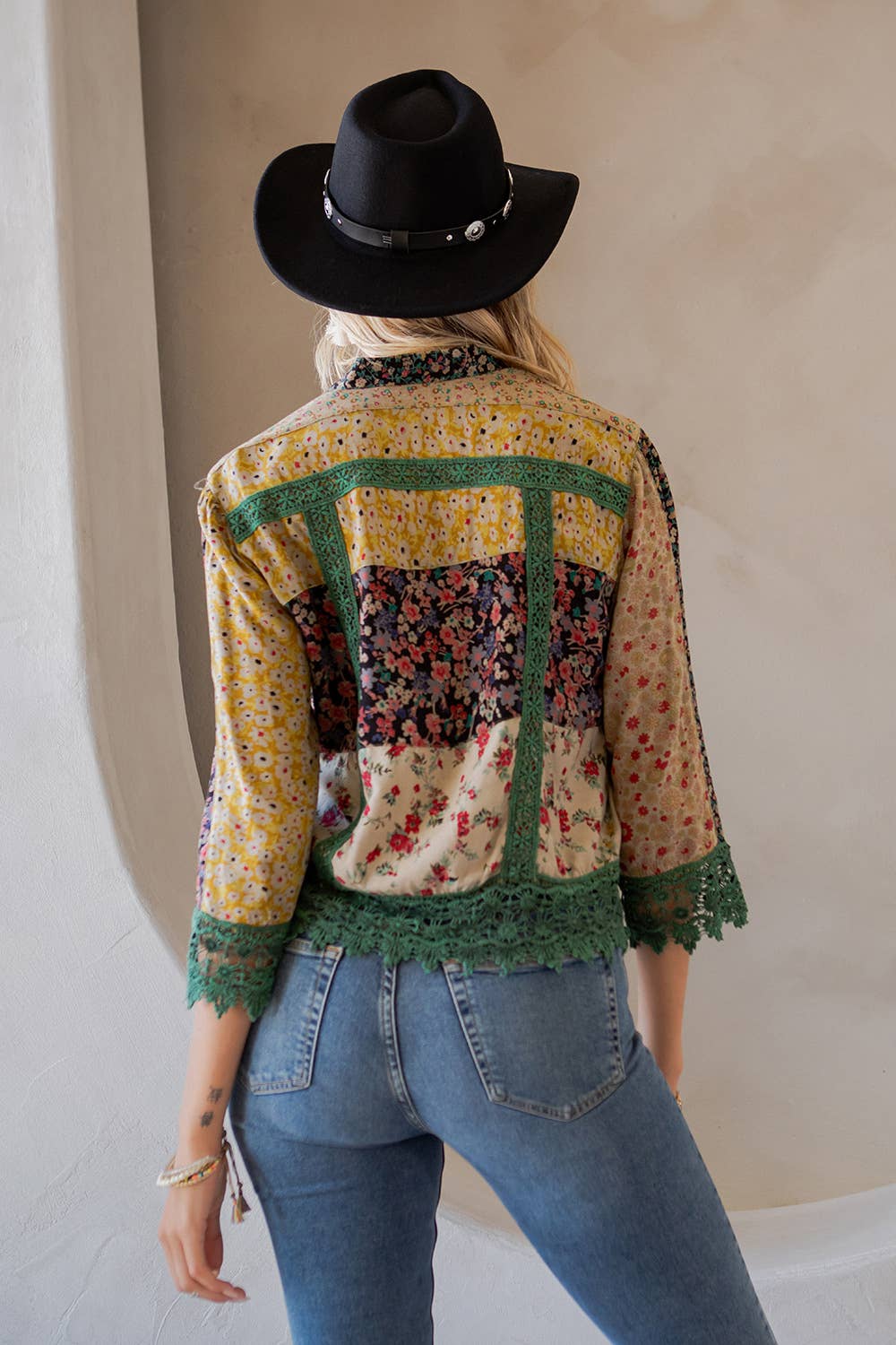 Ella Lace Cropped Shirt Jacket