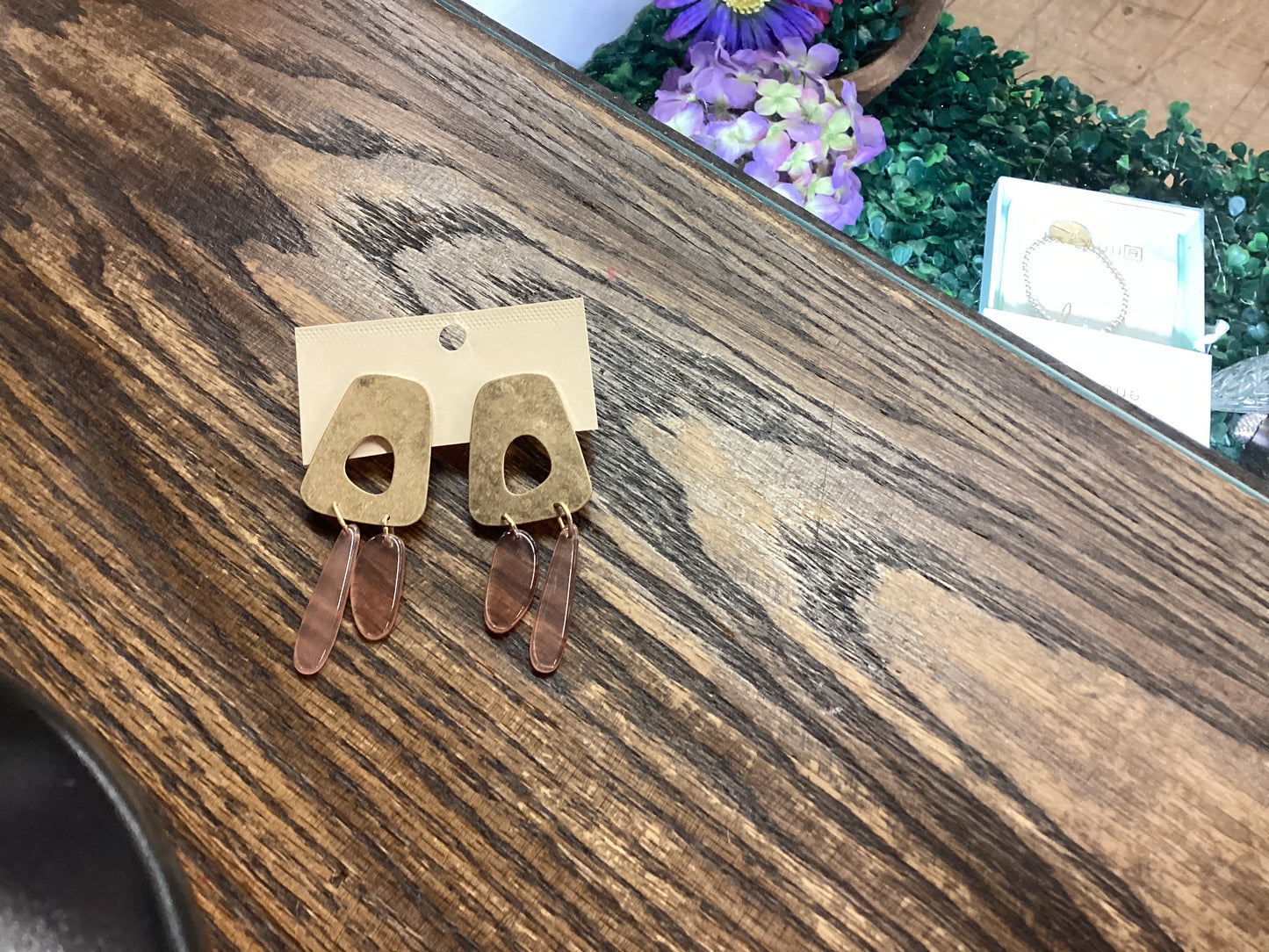 JP remix Earrings square dangle