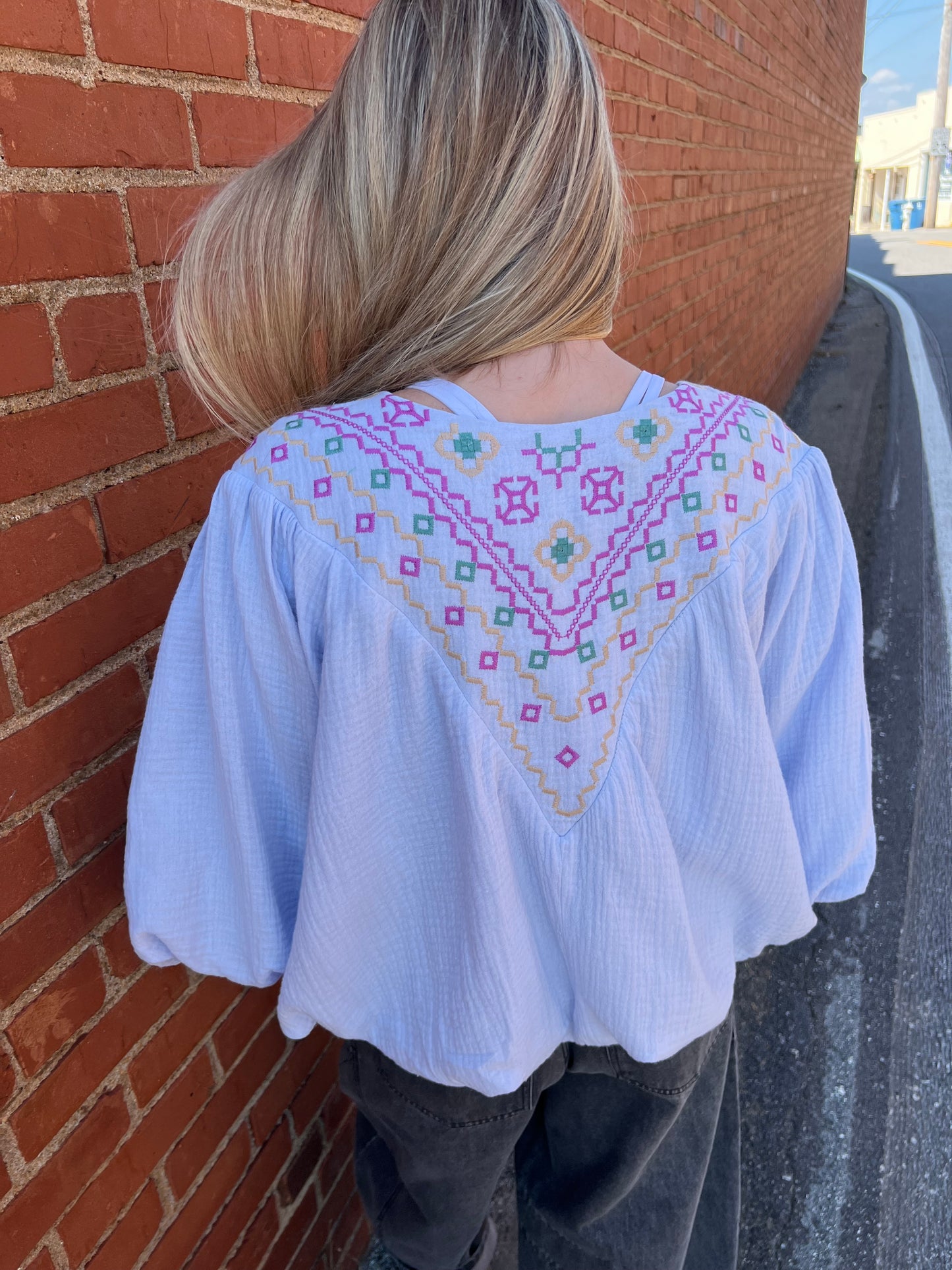Lilac Embroirdered Top