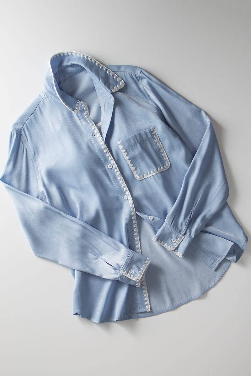 Celeste Lace-Edged Button-up Shirt