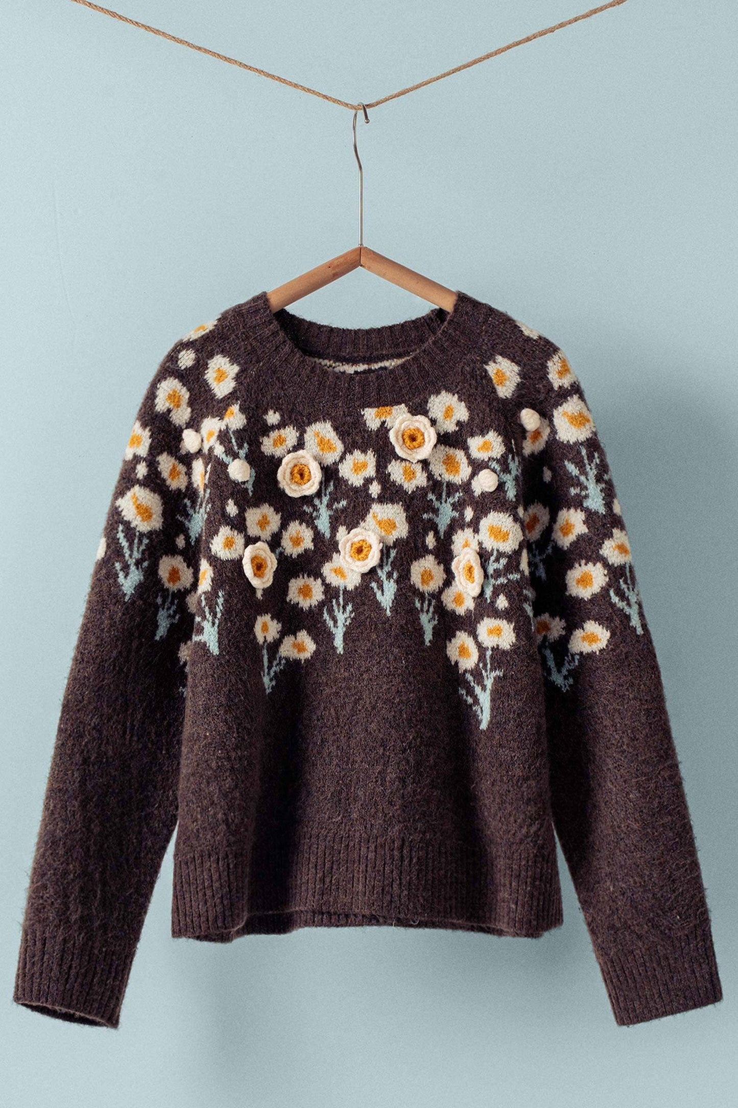 Pushing Daisies Sweater | Brown
