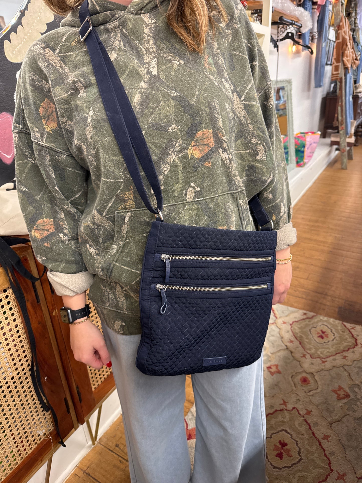 wp - Vera Bradley Zip hipster Crossbody bag | Quilted Navy