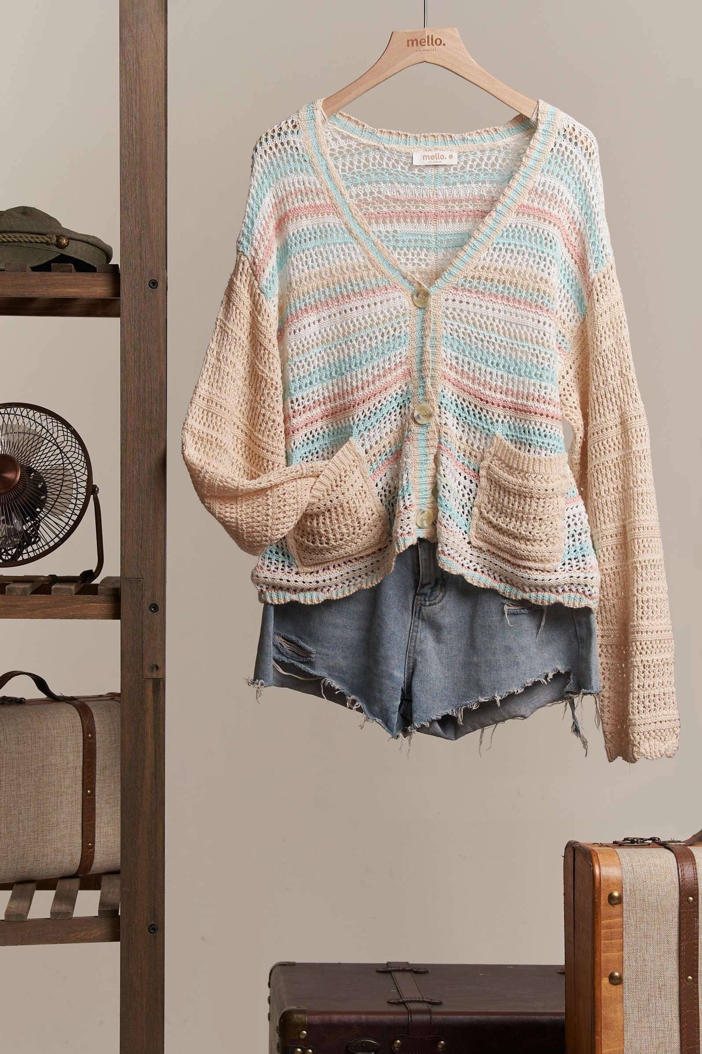 Sunny Side Stripe Crochet Cardigan
