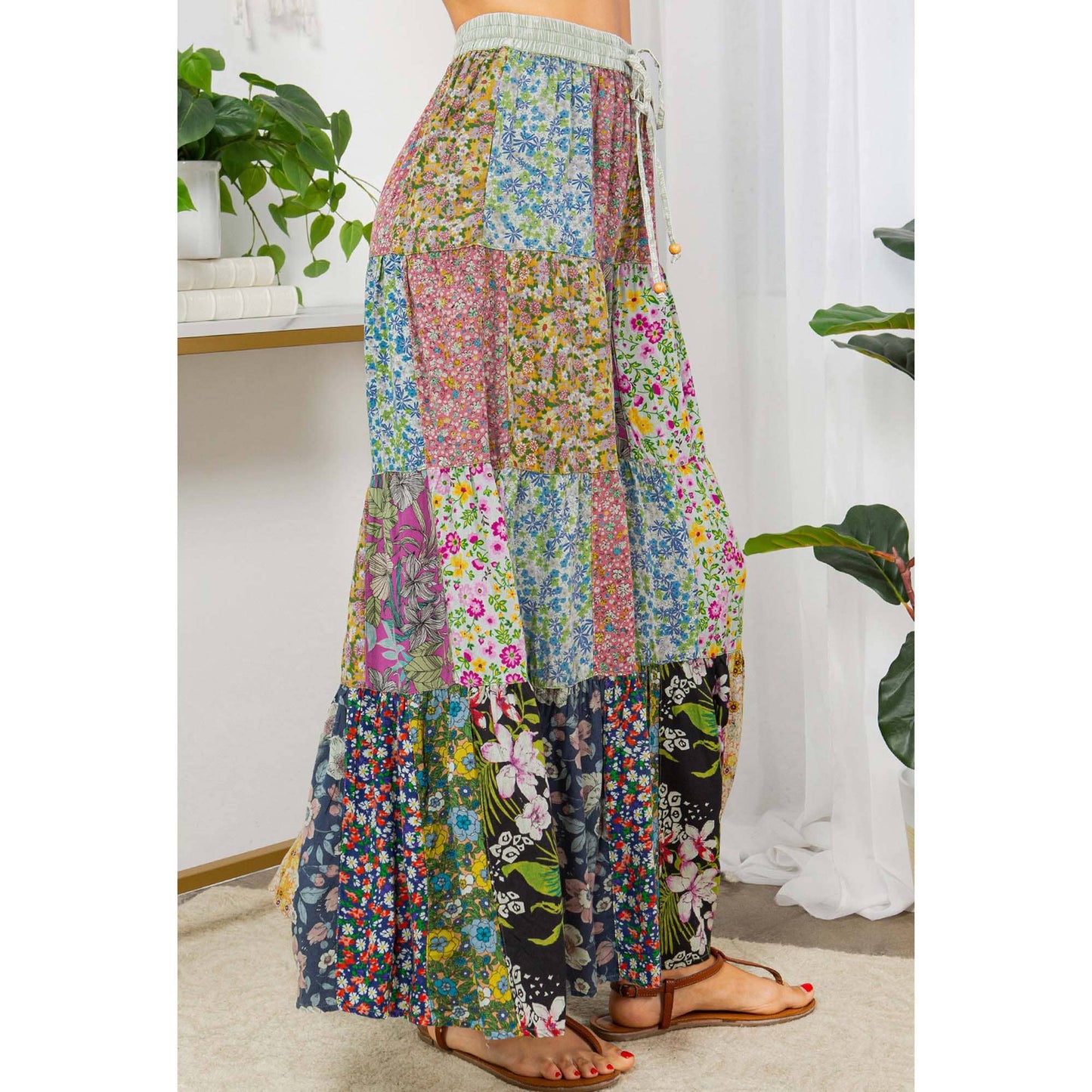 Boho Patchwork Tiered Pants