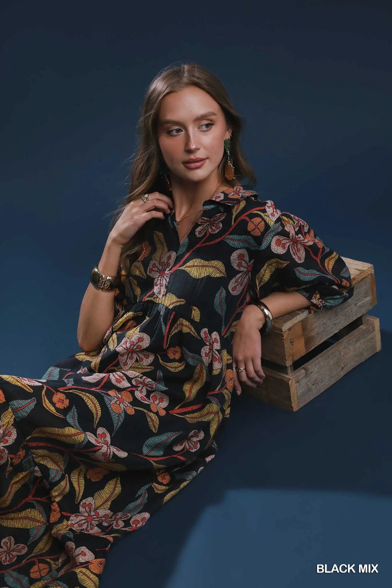 Rustling Leaves Midi Dress