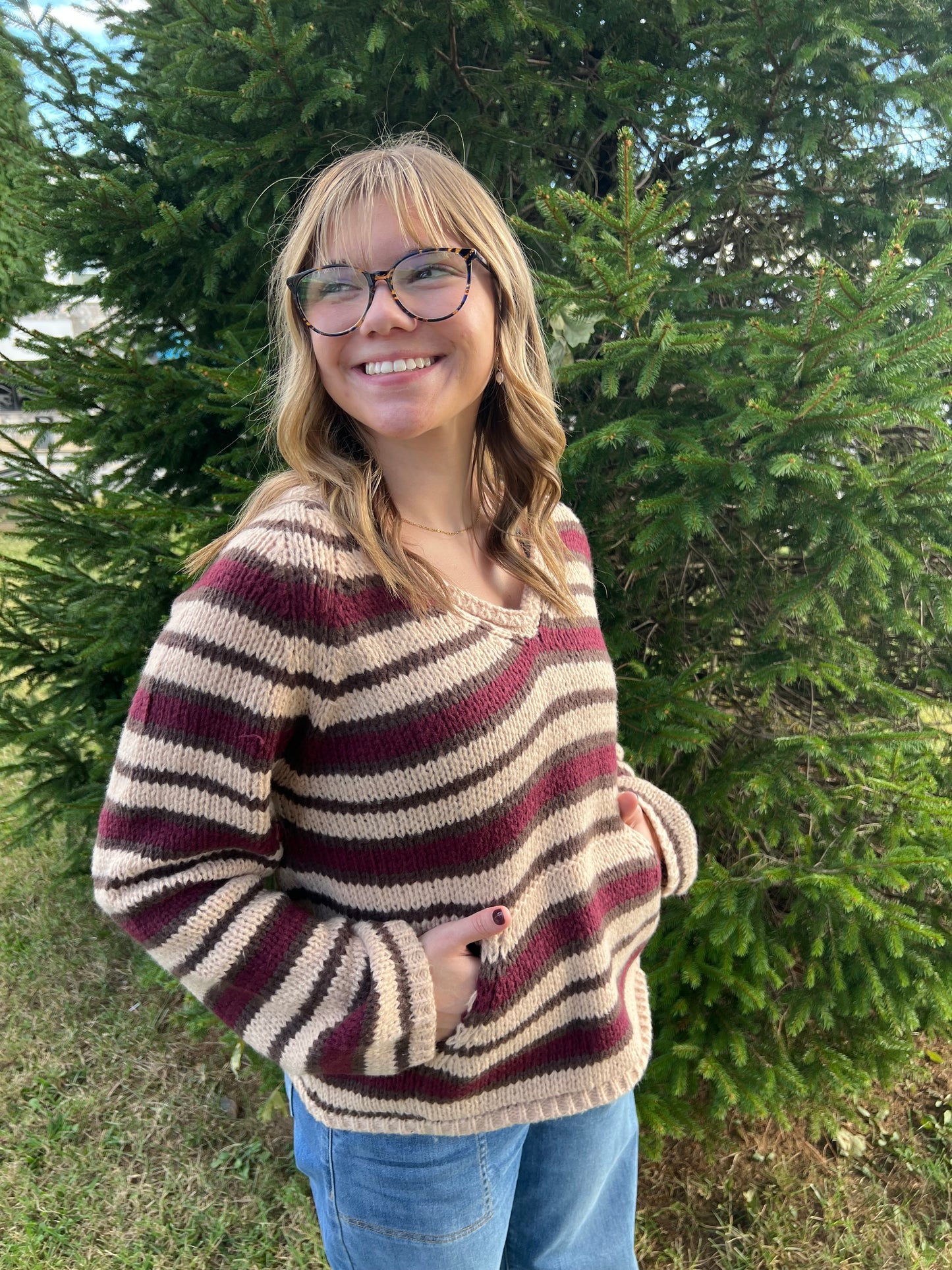 Cassidy Pocket Stripe Sweater
