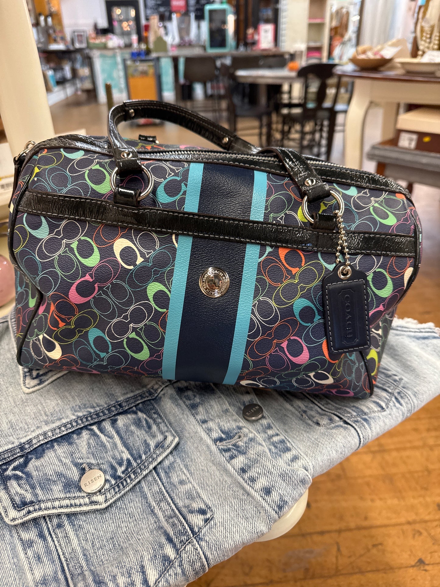 SE - Coach Chelsea stripe Satchel