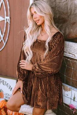Velvet Dreams Dress- Brown