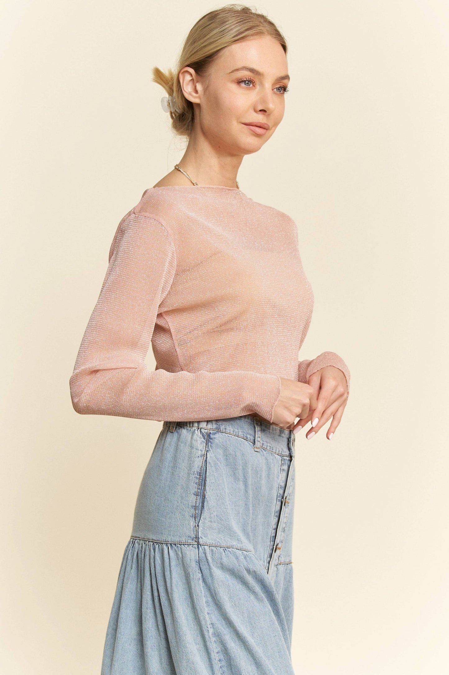 Rosalind Shimmer Mesh Top