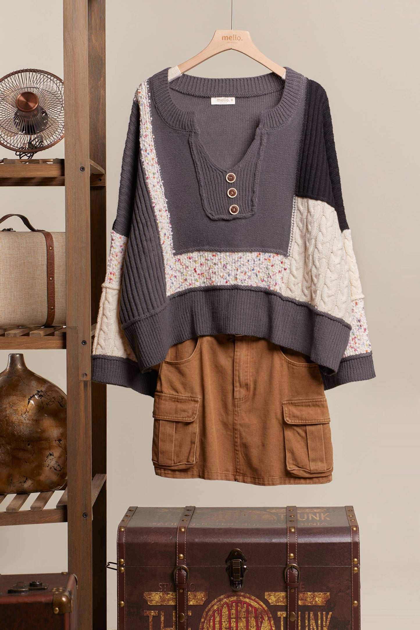 Arden Color Block Lace Sweater