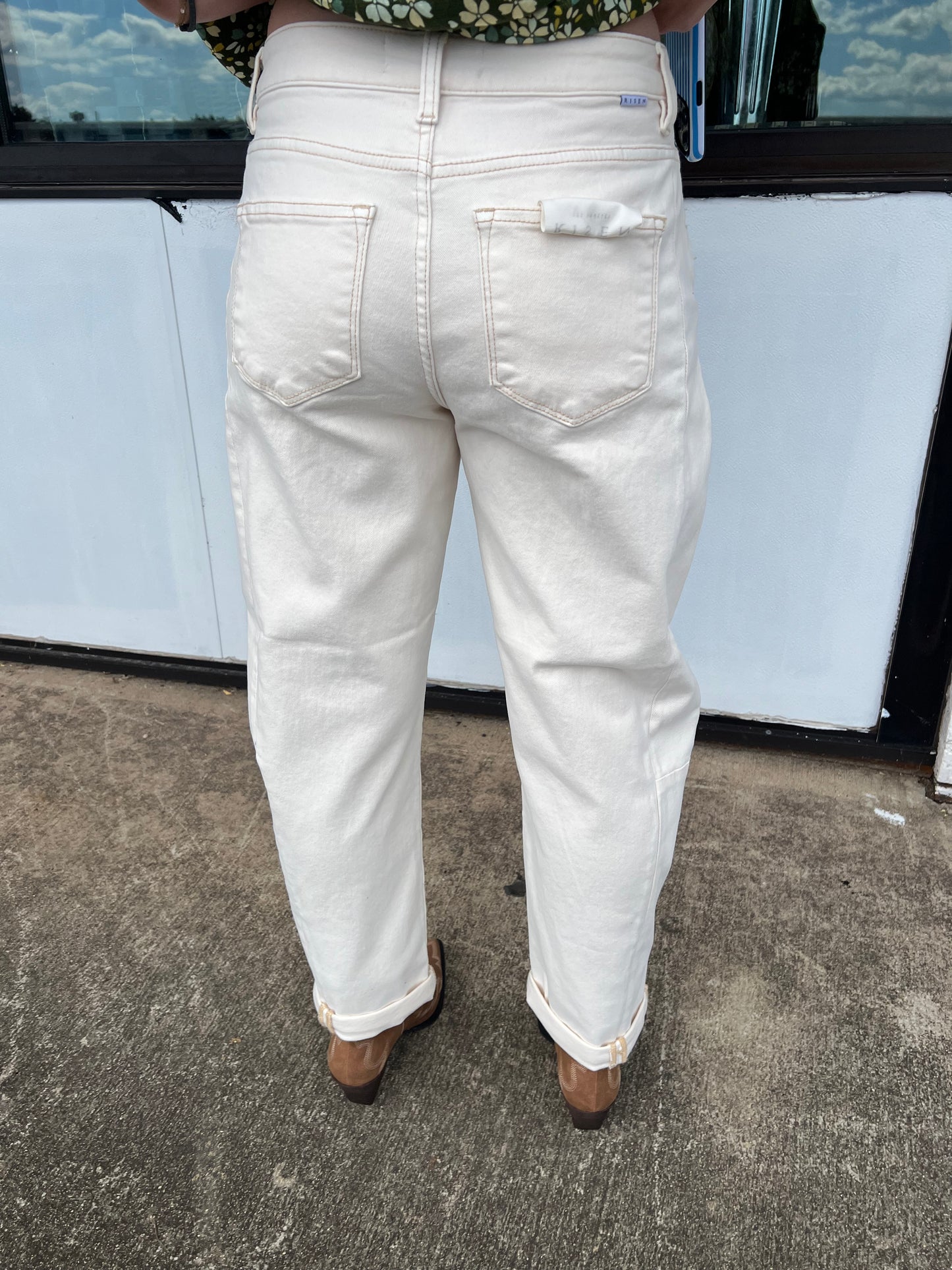 Ivory Relaxed Barrel Jeans