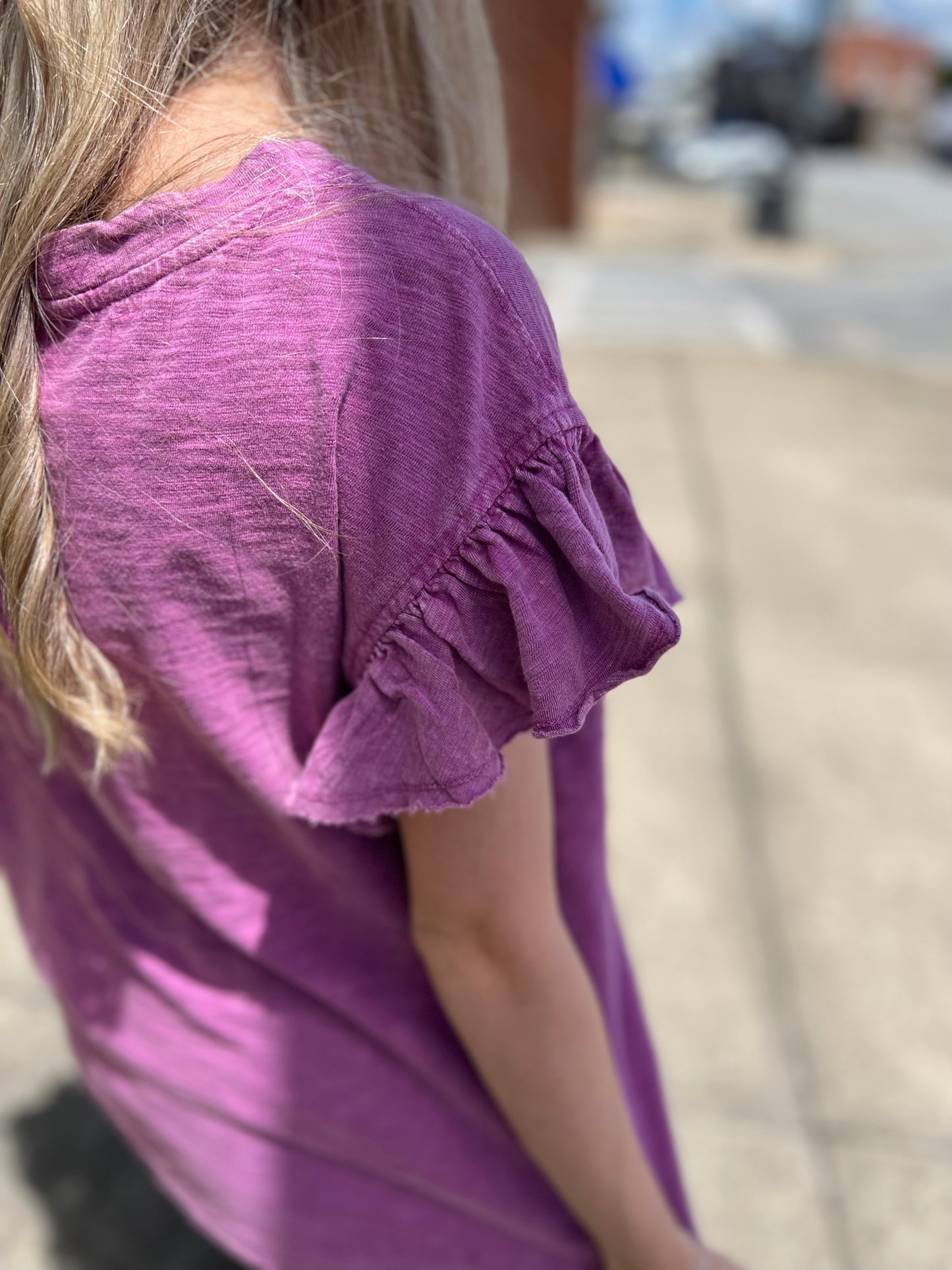 Ruffle Ridge Tee | Orchid