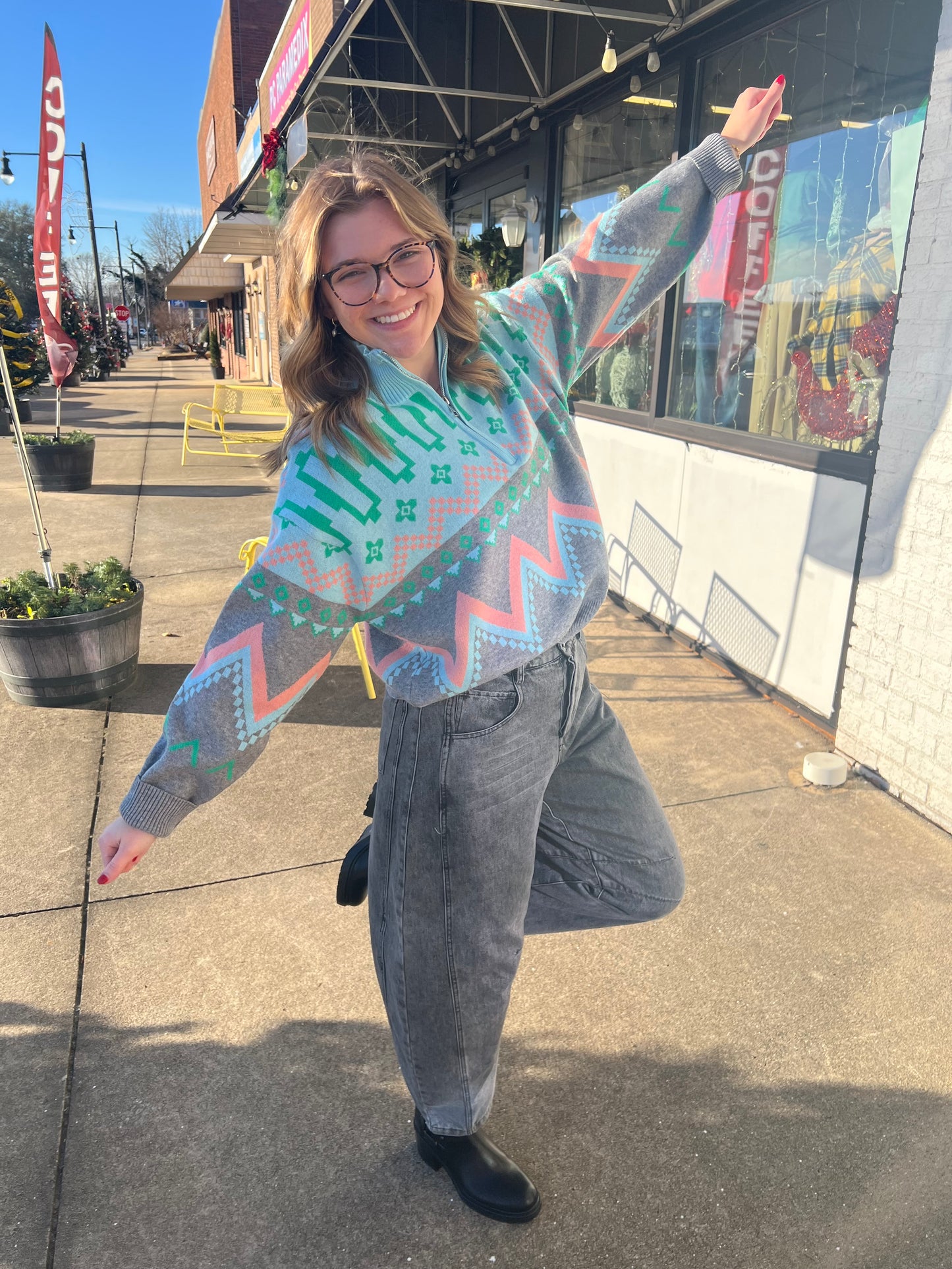 Blue Ridge Burst Half-Zip Pullover