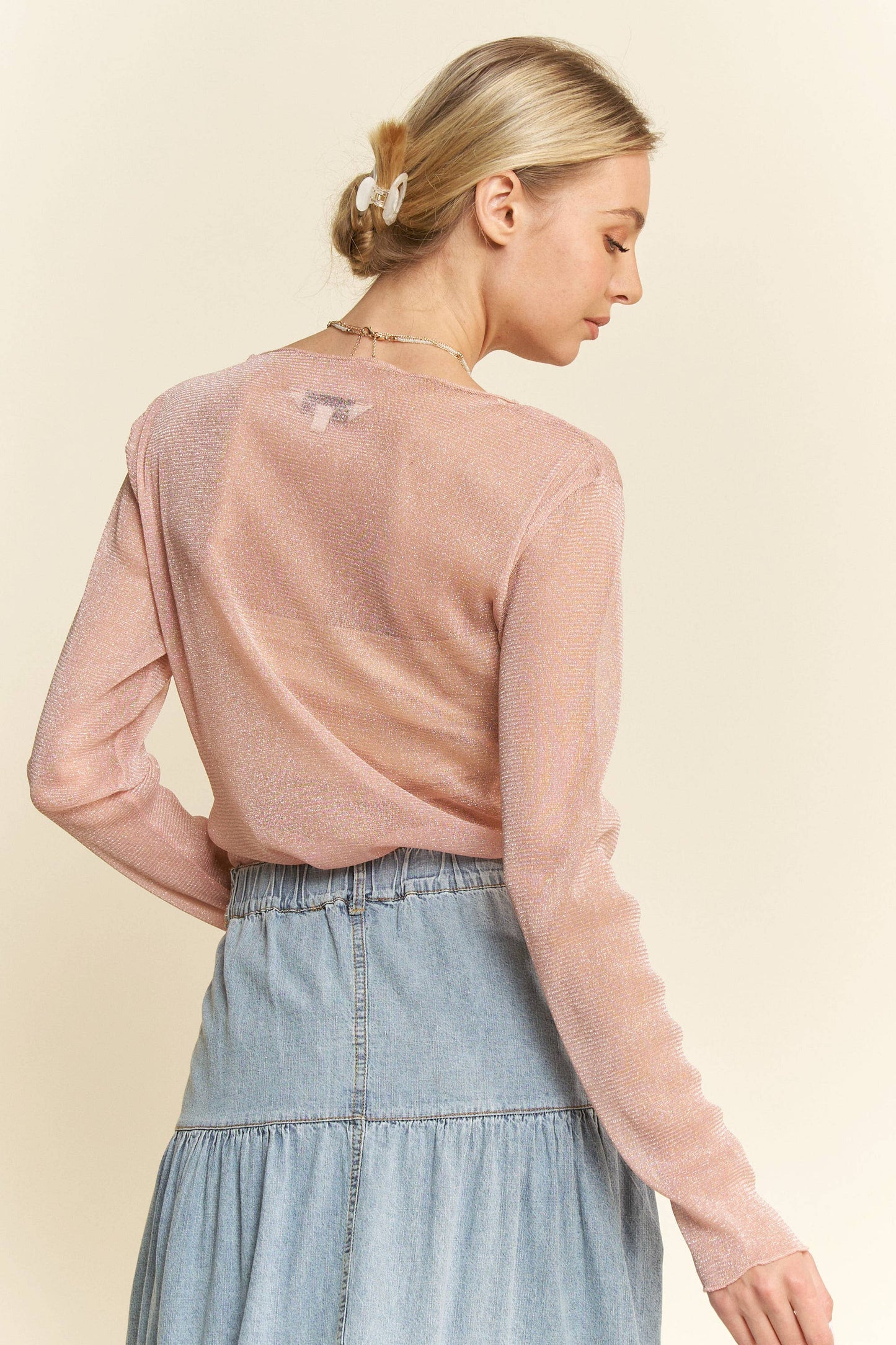 Rosalind Shimmer Mesh Top