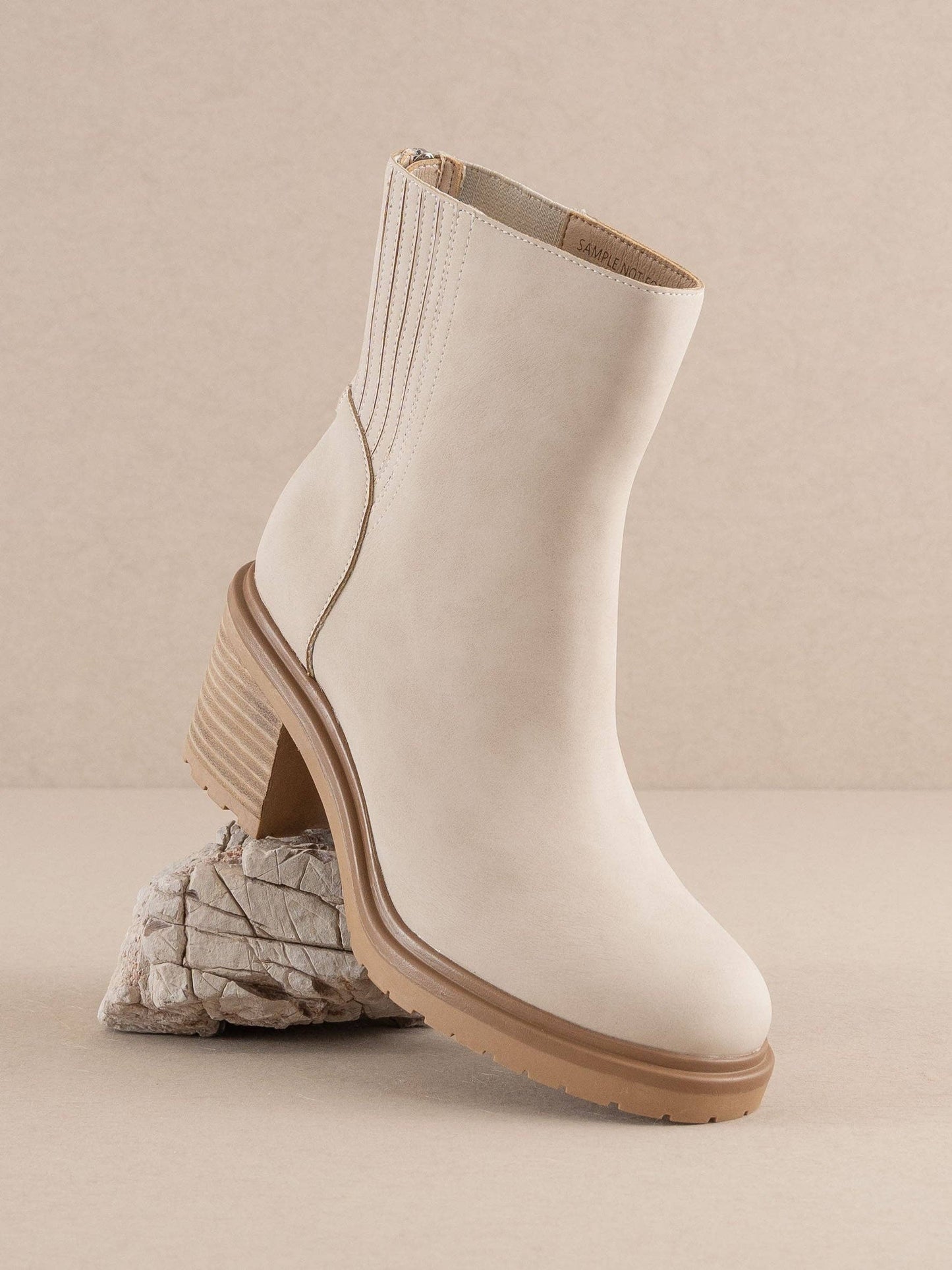 The Megan Lug Chelsea Bootie | Light Grey