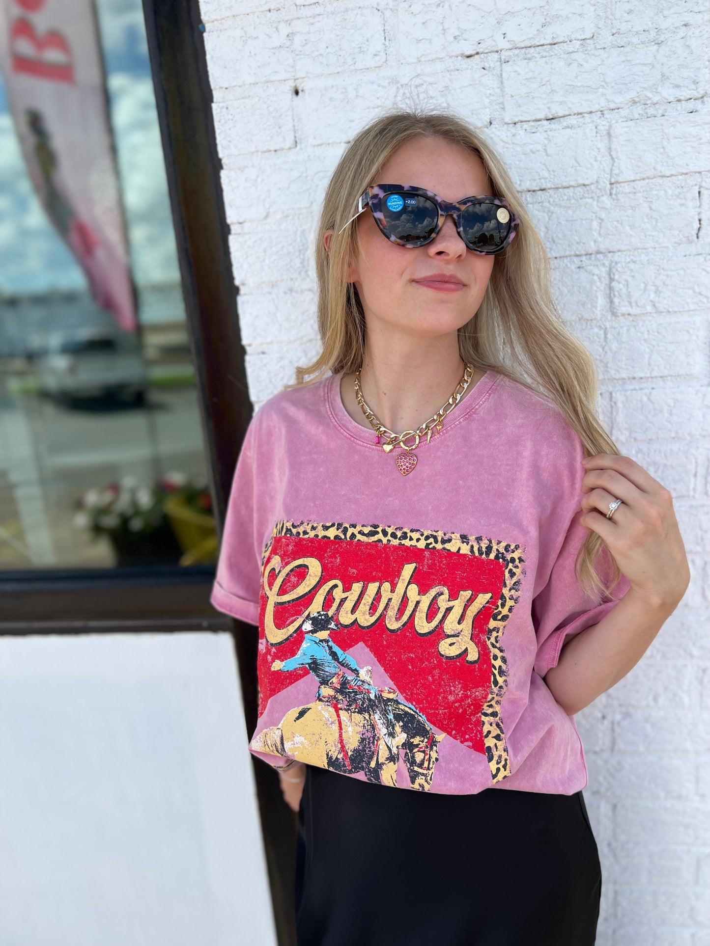 Ride ’Em Cowboy Tee | Pink