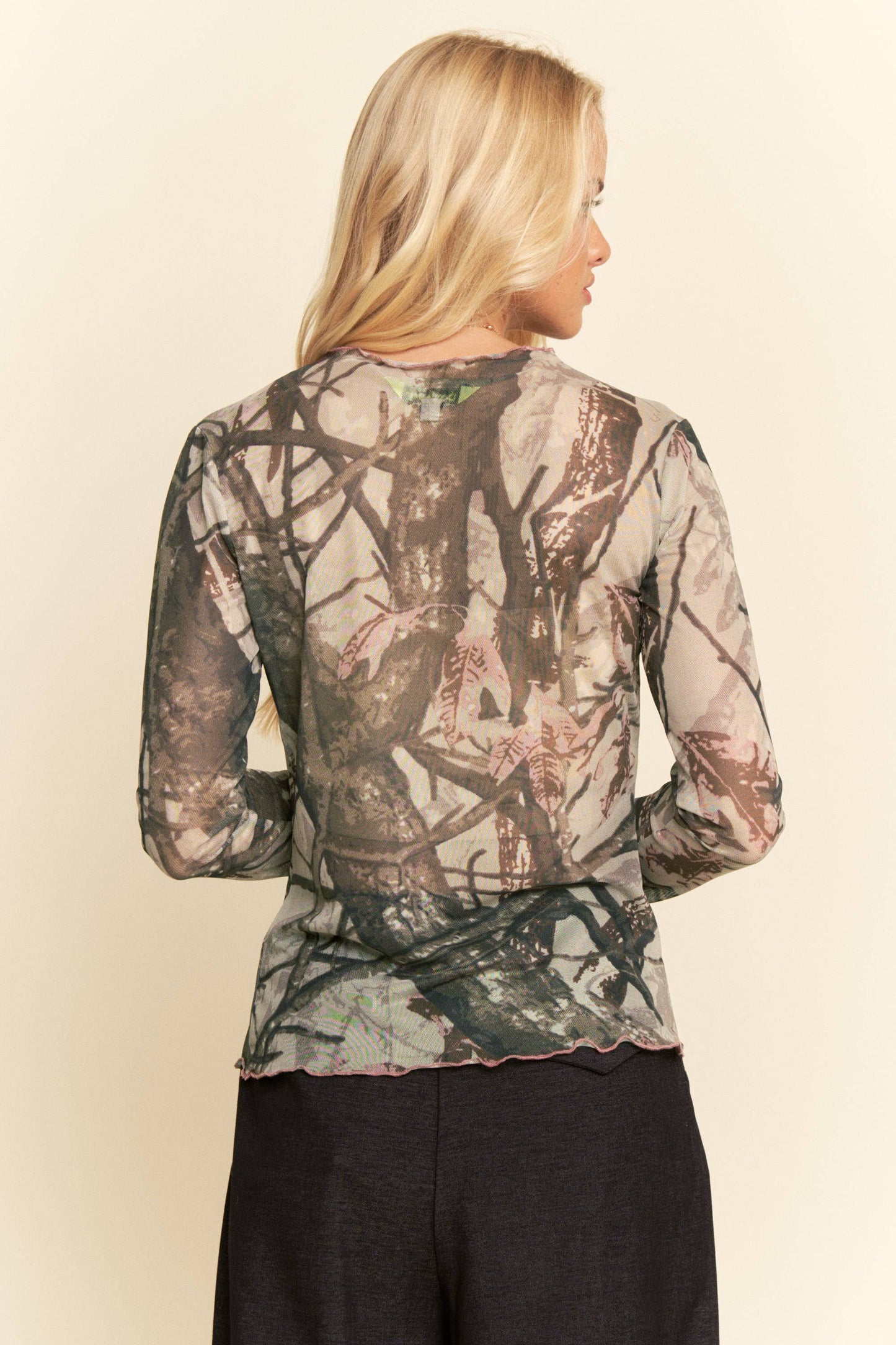 Tree Camo Mesh Top