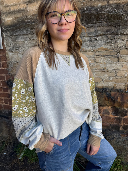 Heather Patchwork Pullover