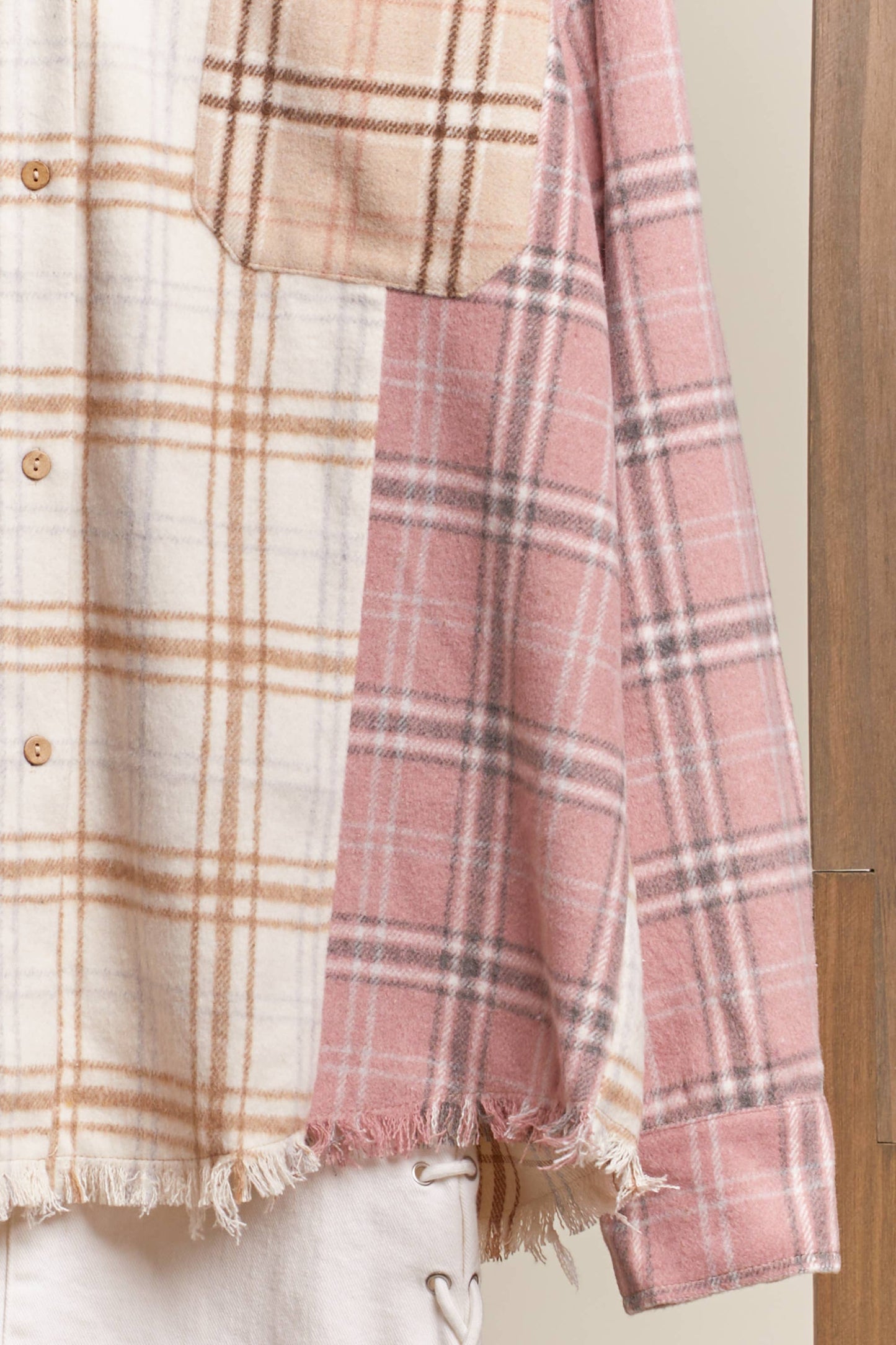 Sutton Plaid Oversize Shacket | Pink