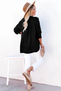 Never Look Back Button Down Top