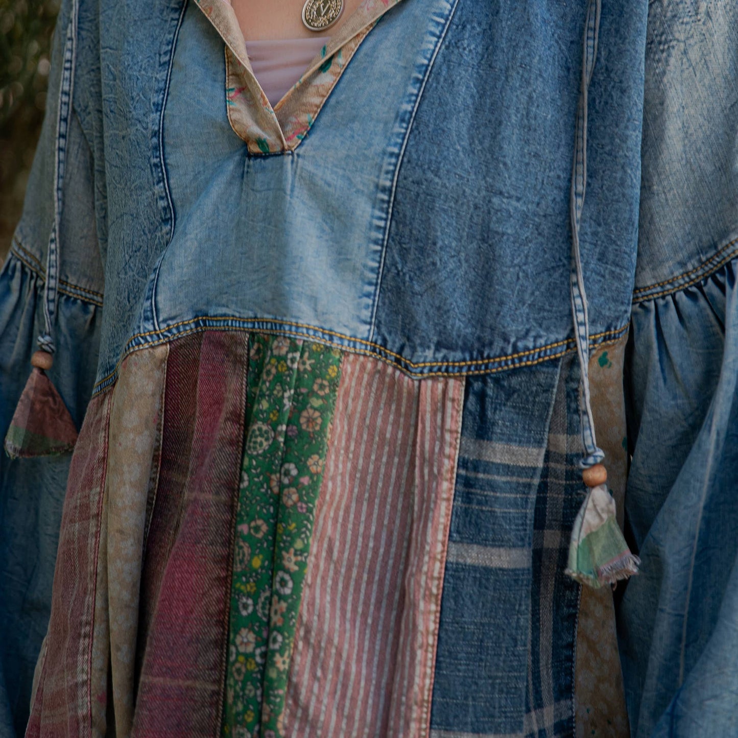 Denim Plaid Hoodie