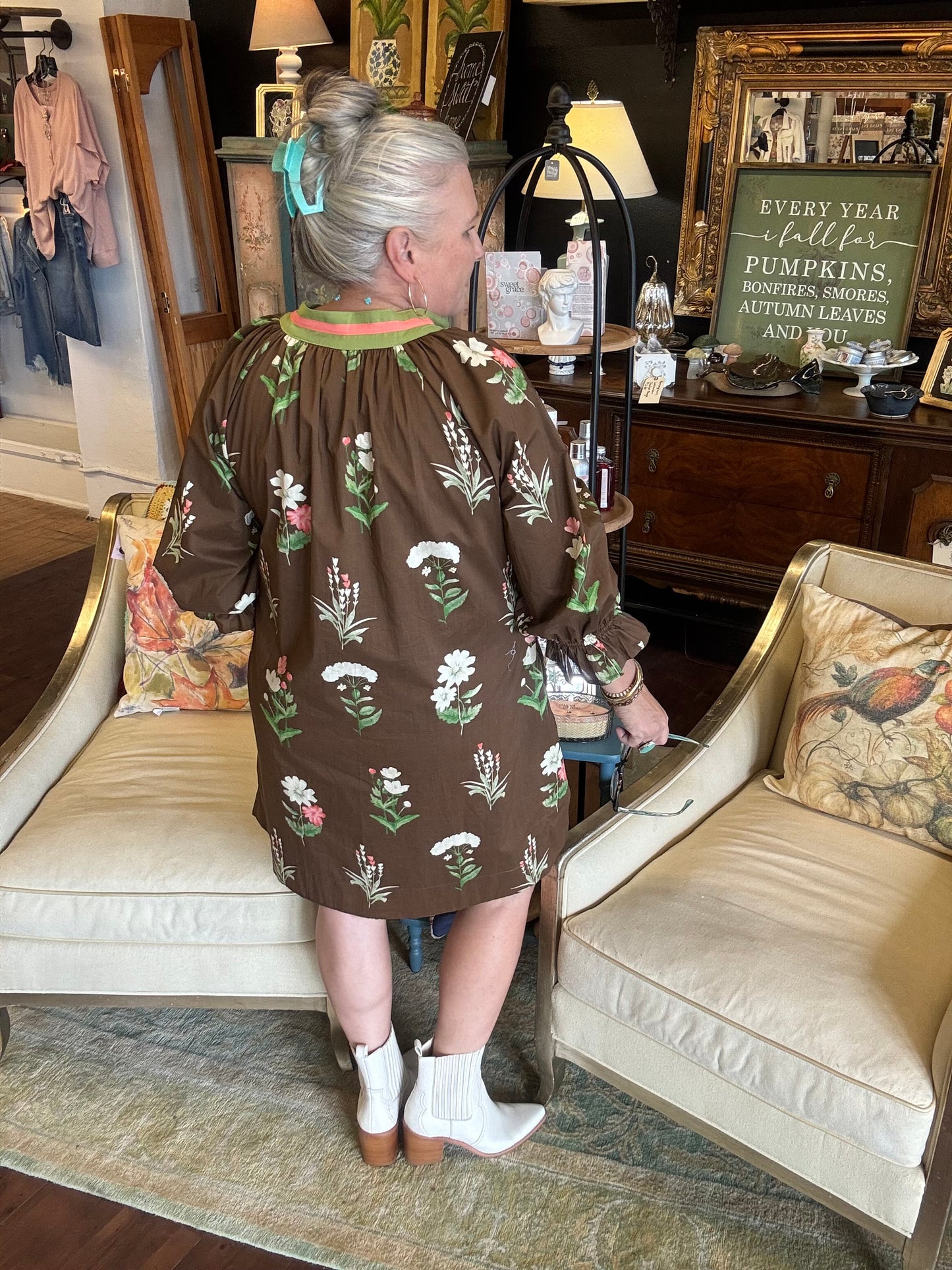 Autumn Bloom Dress | Brown