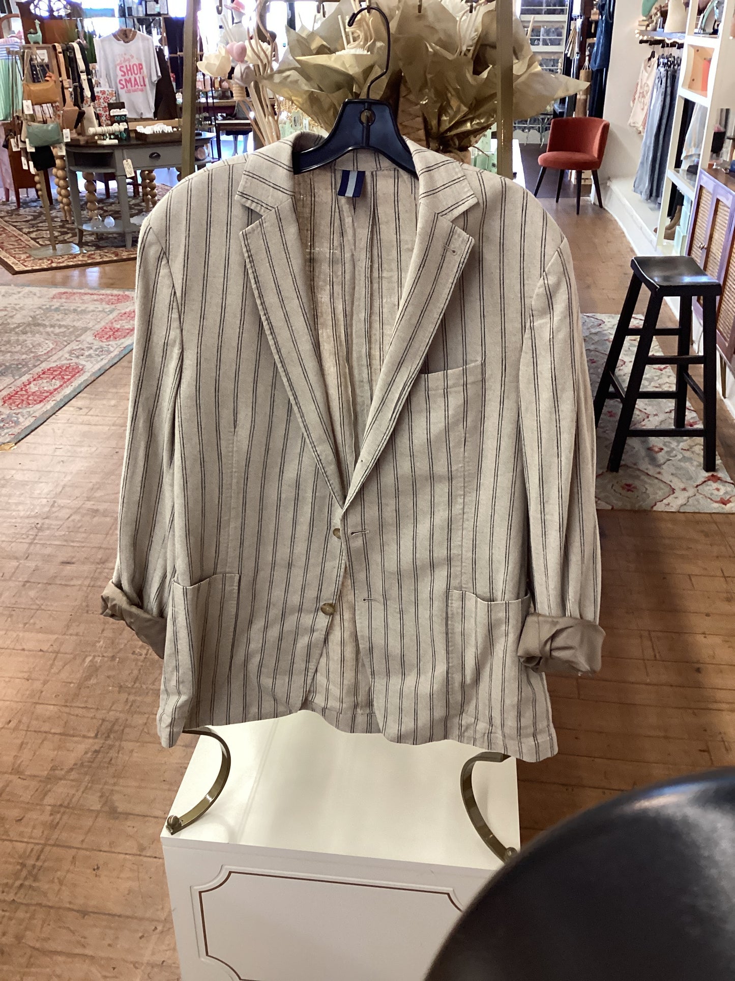 JP oversized blazer cream and navy large