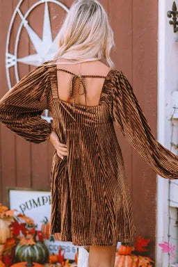 Velvet Dreams Dress- Brown