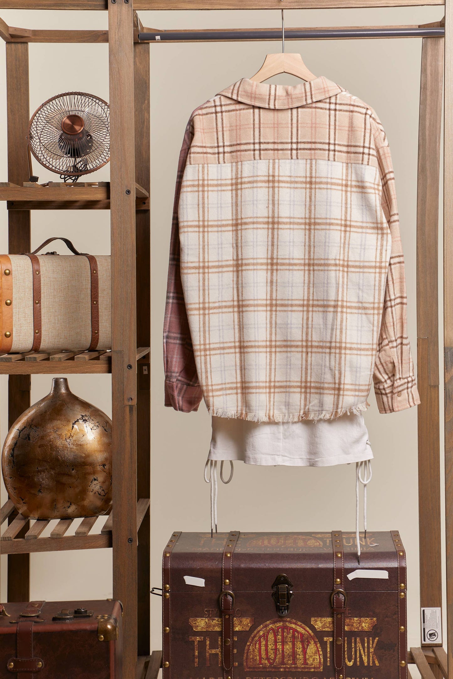 Sutton Plaid Oversize Shacket | Pink