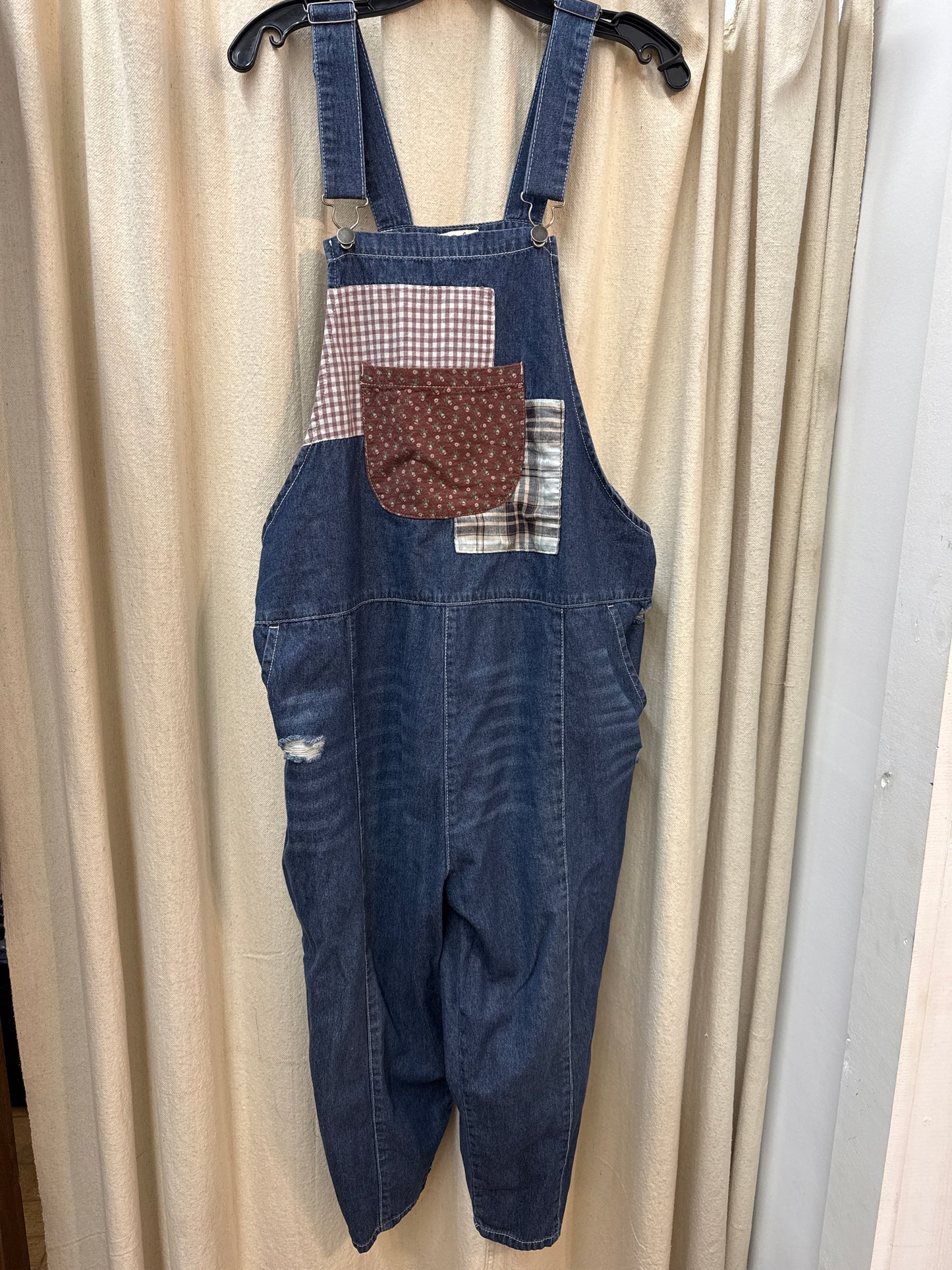 WP - Cropped Easel Denim Overalls | Large