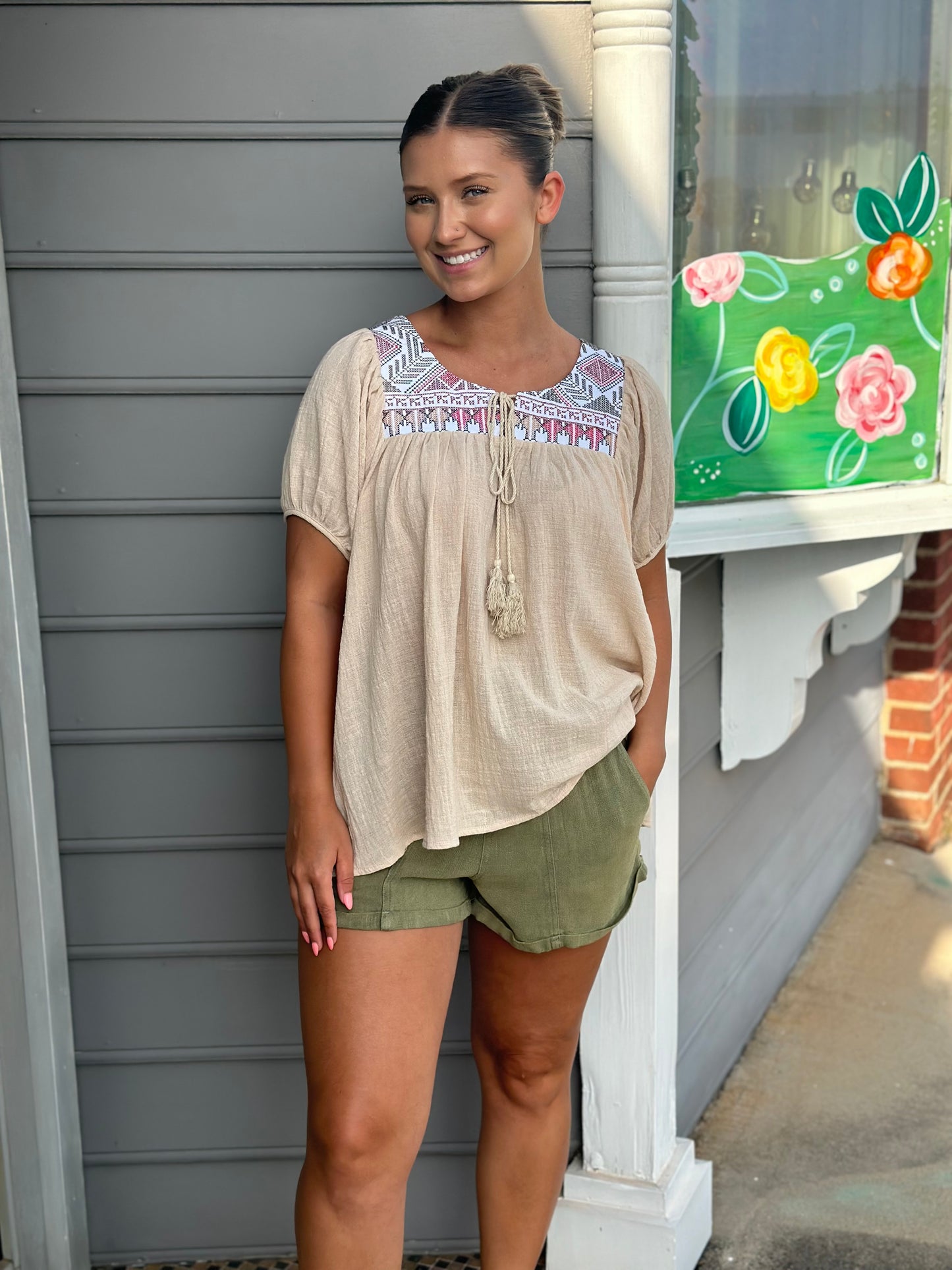 Tribal Echo Embroidered Top