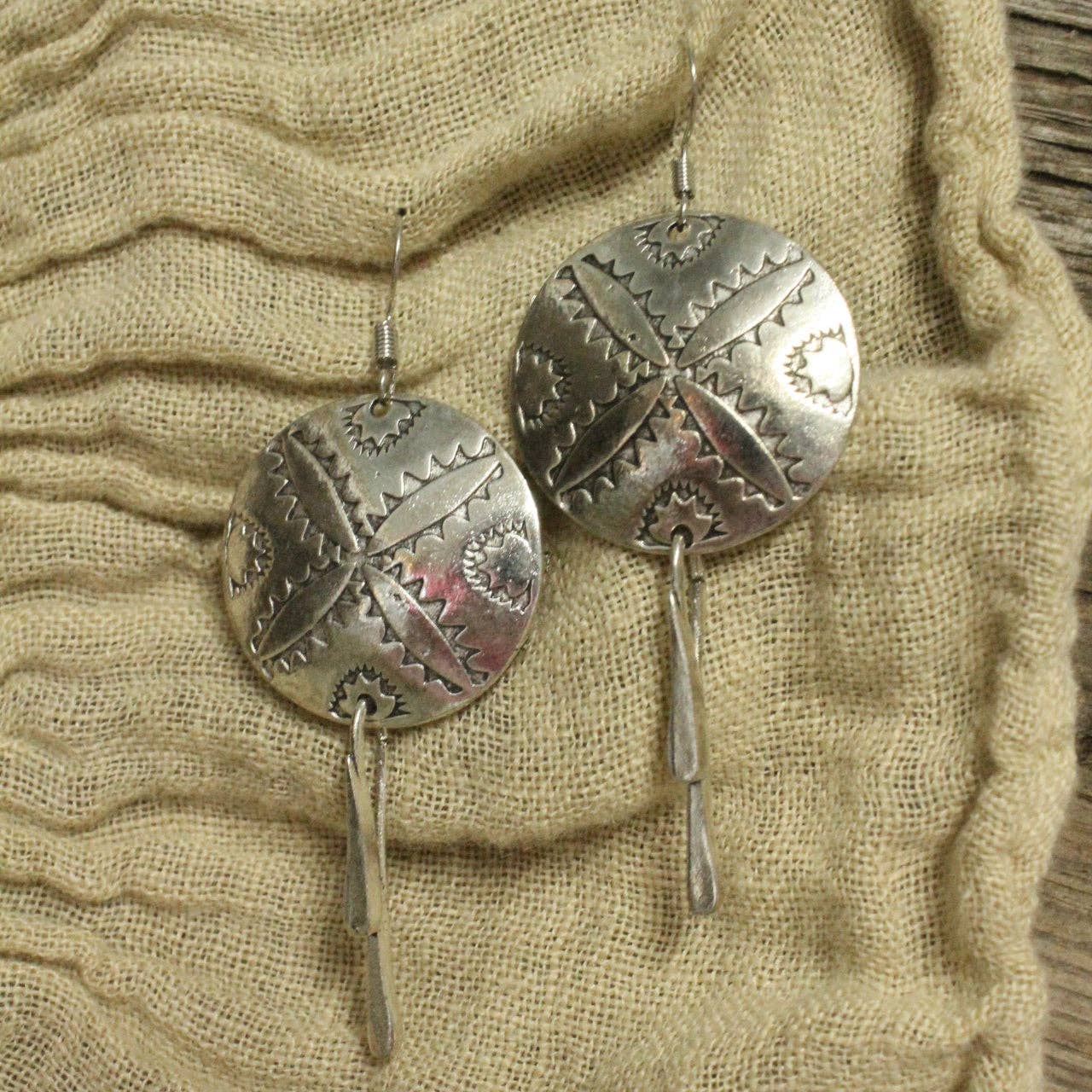 Antique Silver Gypsy Dangle Earrings