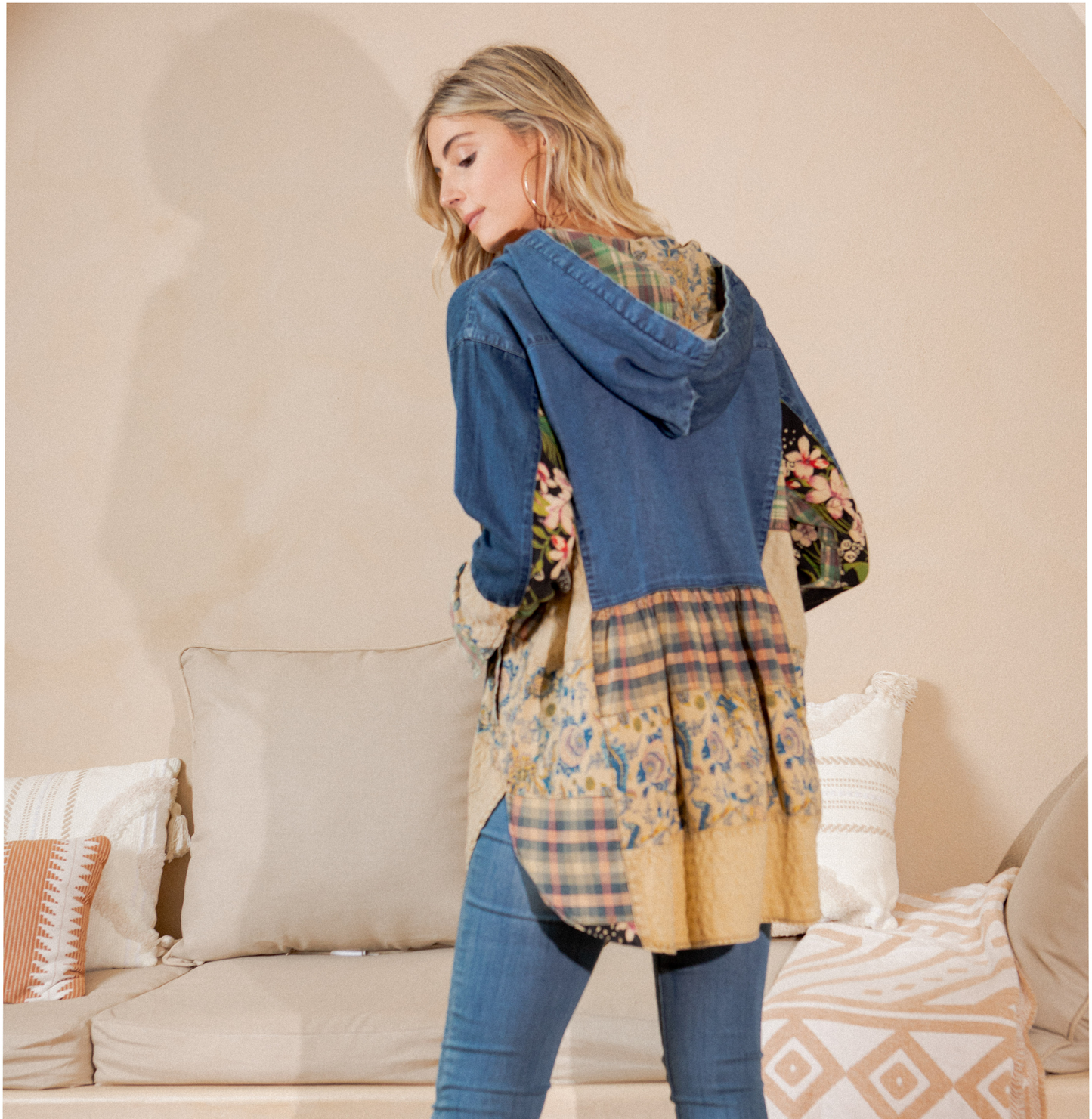 Dakota Denim Patchwork Hoodie