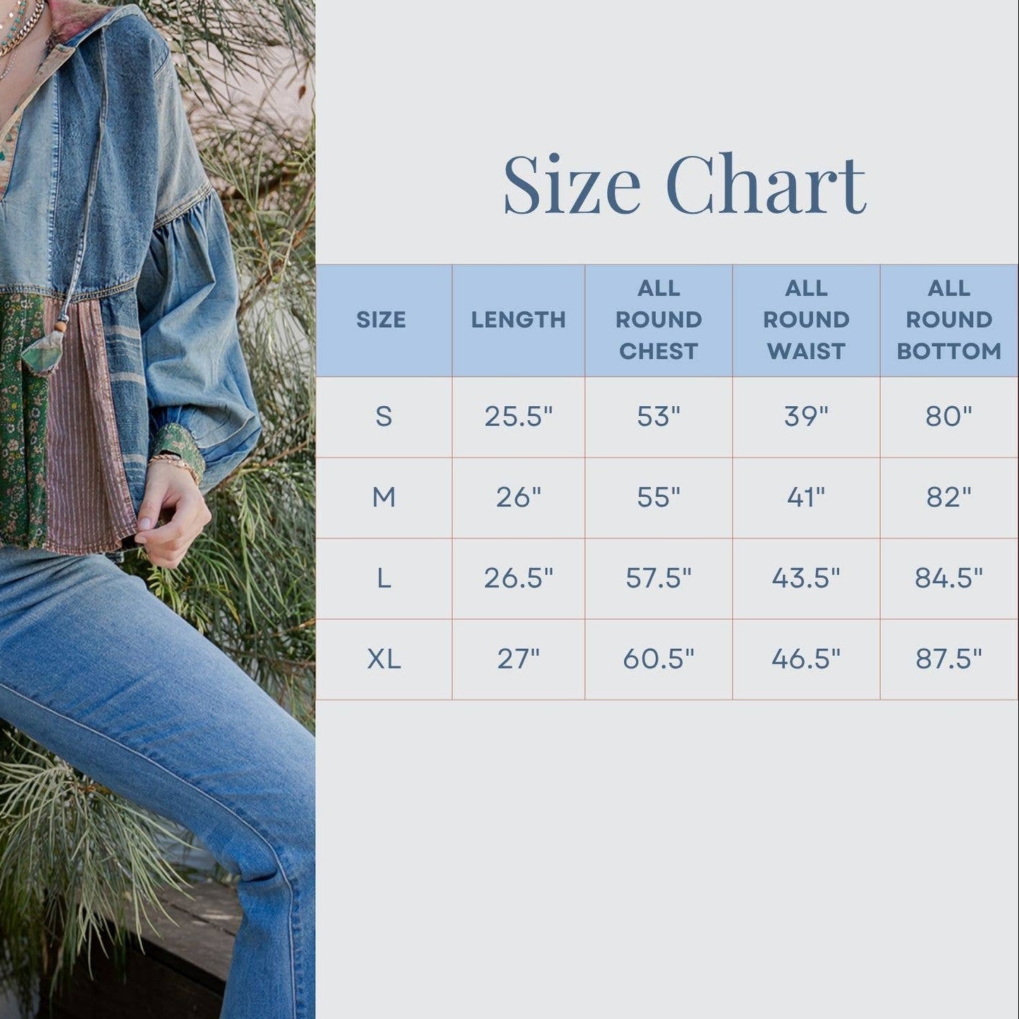 Denim Plaid Hoodie