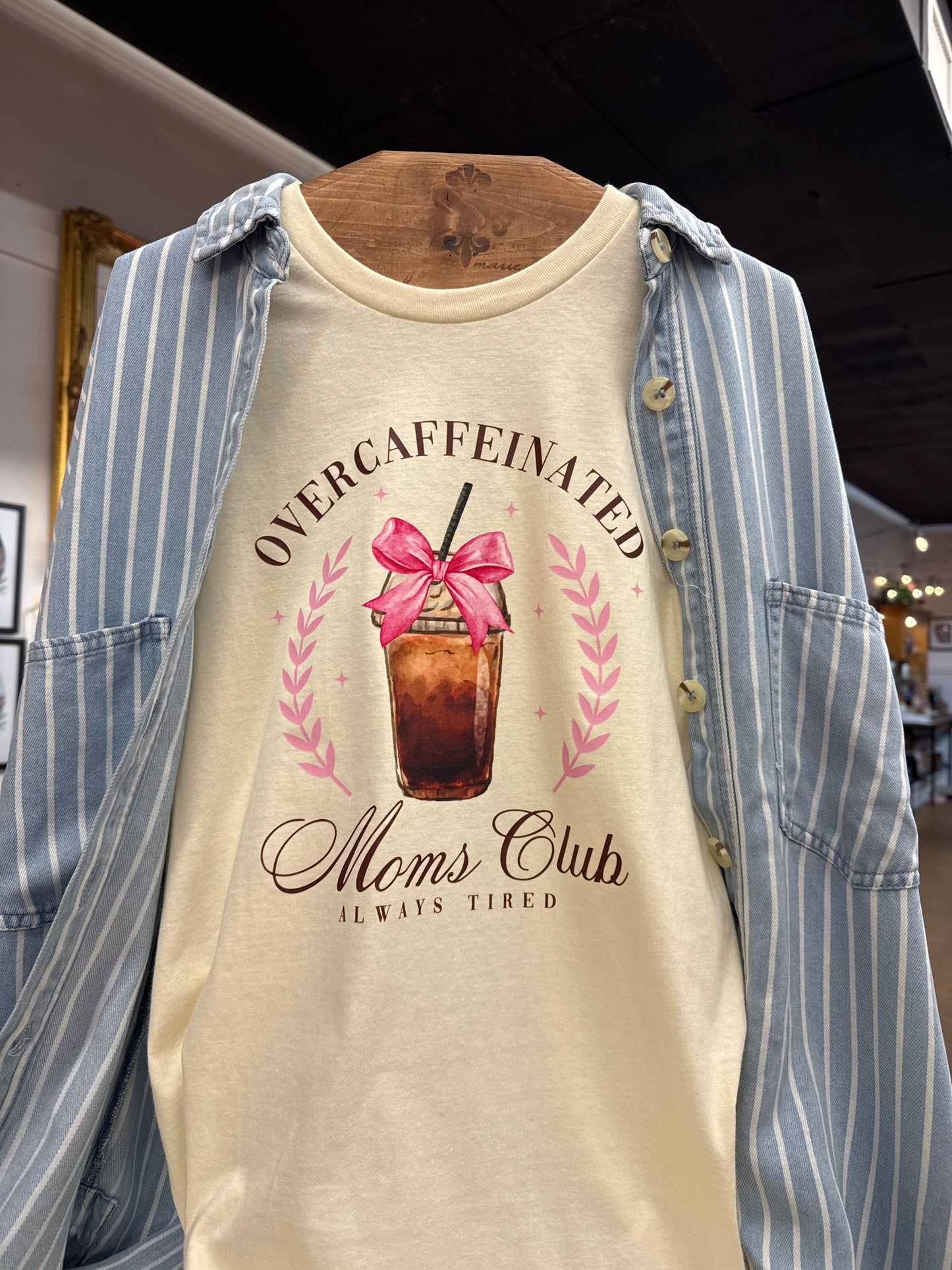 Over Caffeinated Mom's Club Tee